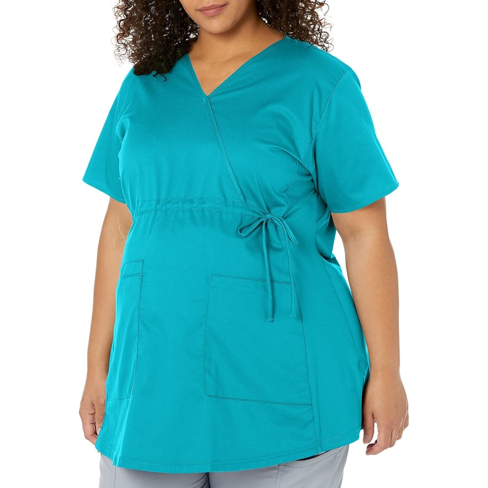 Wink WonderWORK Scrubs for Maternity Mock Wrap Scrub Tops