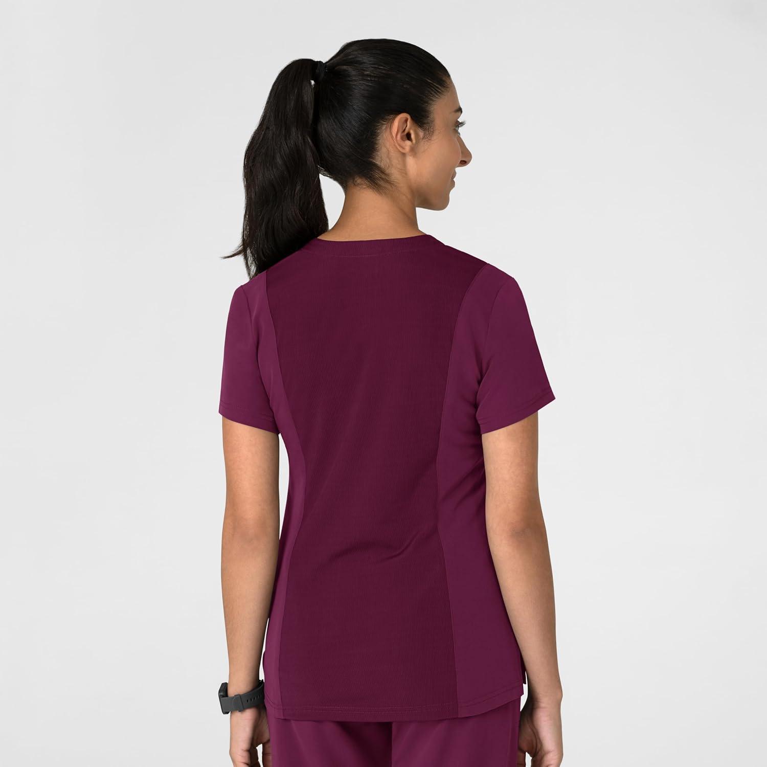 Wink Women’s Women’s Flex-n-Reach V-Neck Scrub Top(Wine)