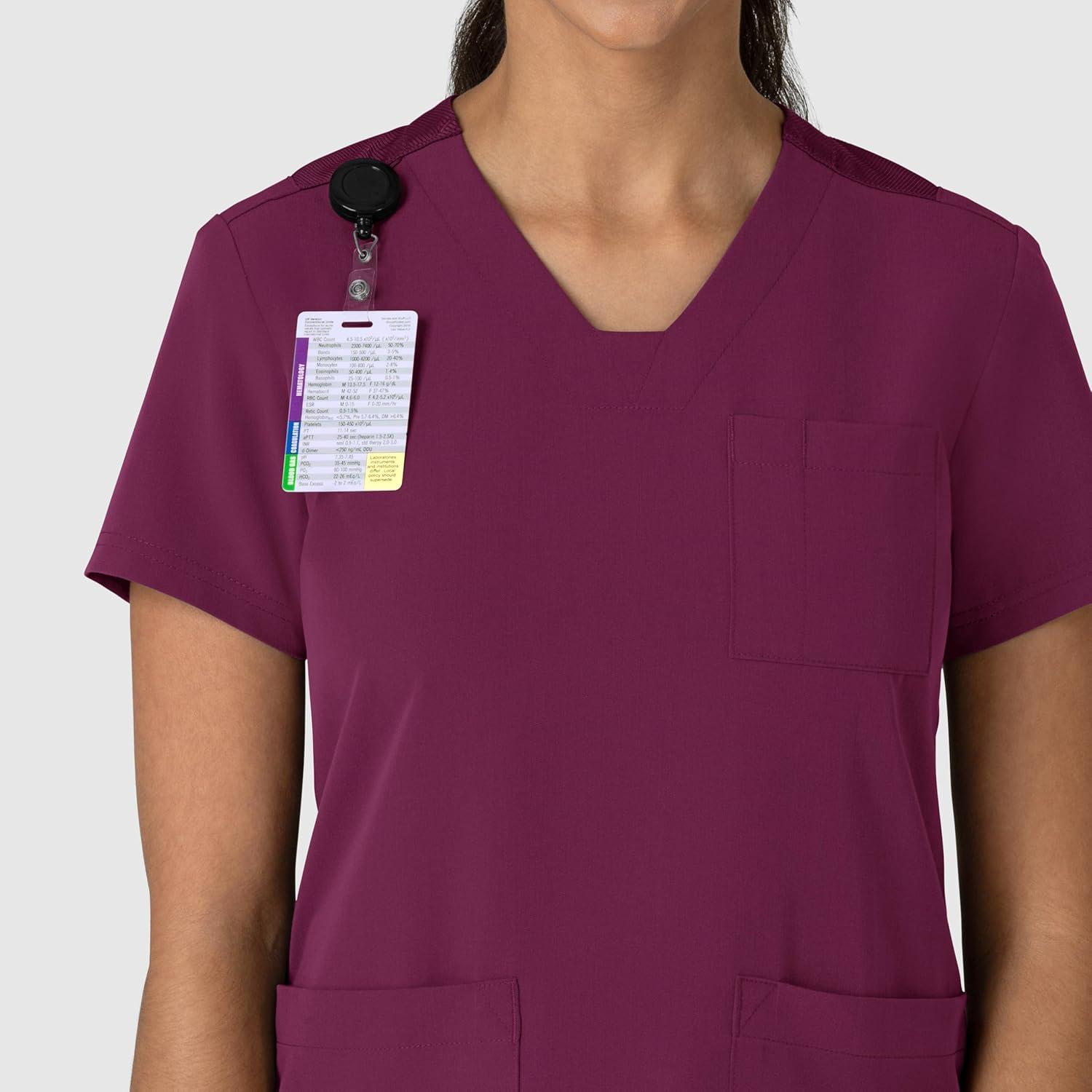 Wink Women’s Women’s Flex-n-Reach V-Neck Scrub Top(Wine)