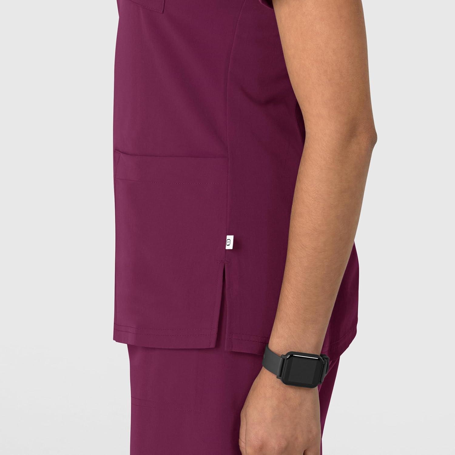 Wink Women’s Women’s Flex-n-Reach V-Neck Scrub Top(Wine)