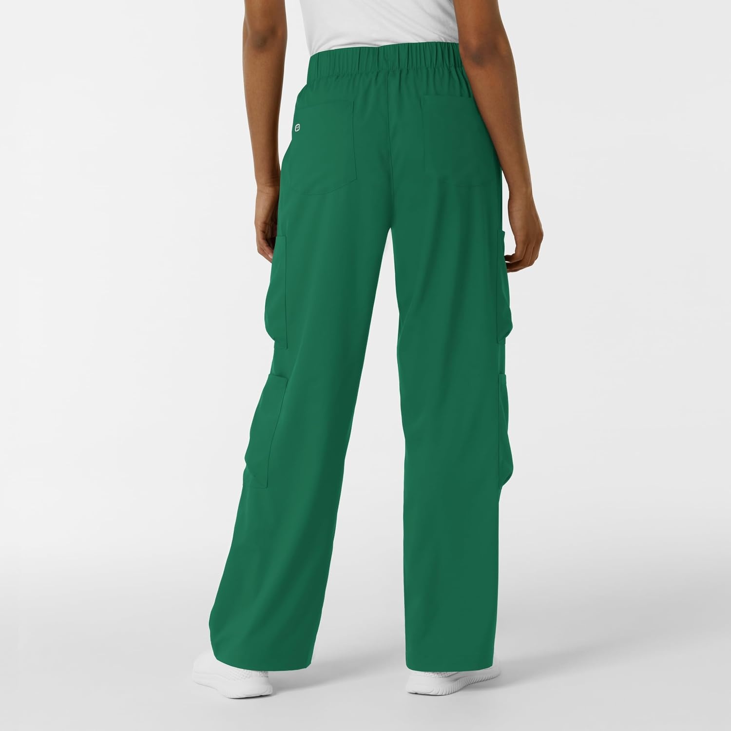 Wink Scrubs for Women, Boundless, Classic Wide Leg Cargo Pants with Full Drawstring and 8 Pockets(Hunter)