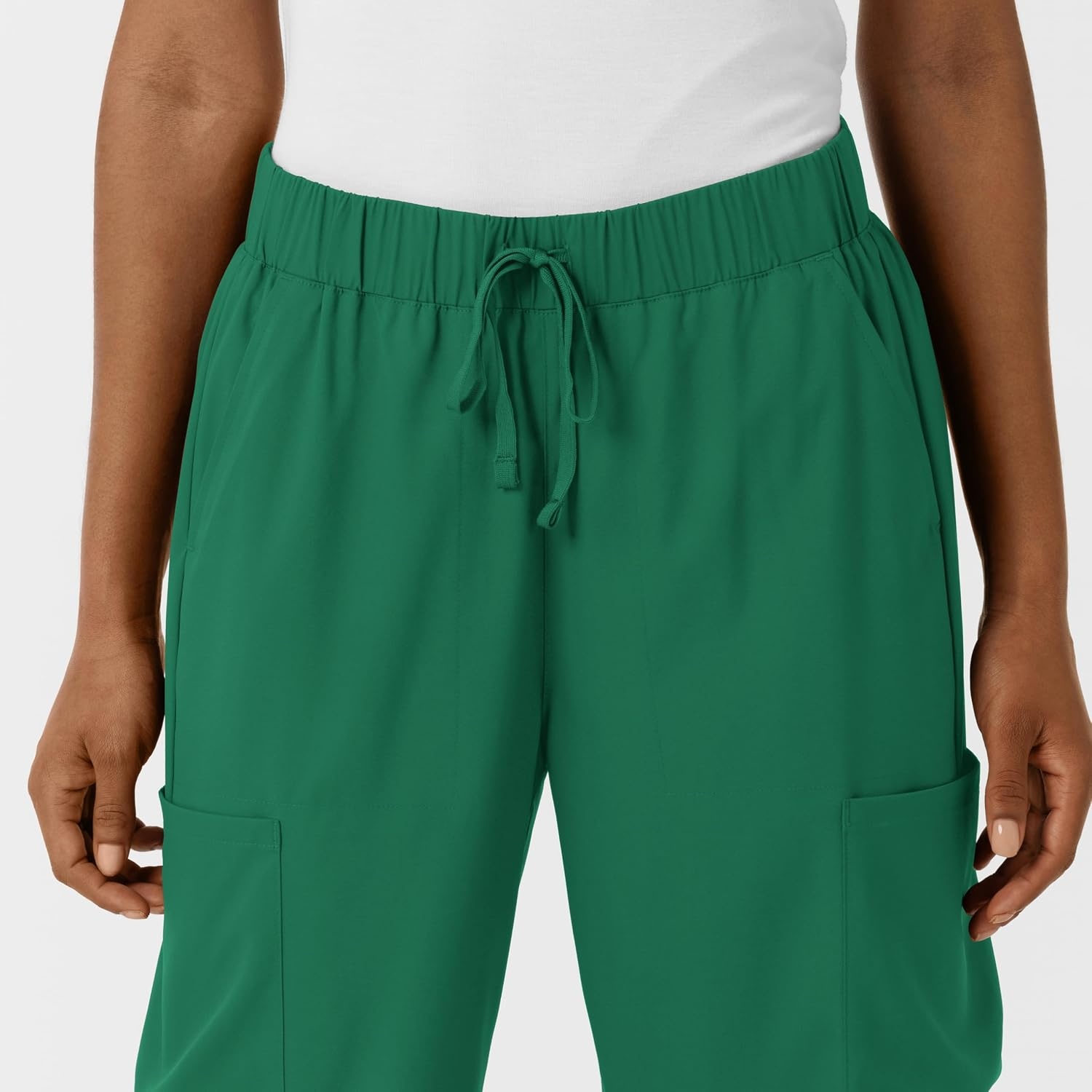 Wink Scrubs for Women, Boundless, Classic Wide Leg Cargo Pants with Full Drawstring and 8 Pockets(Hunter)