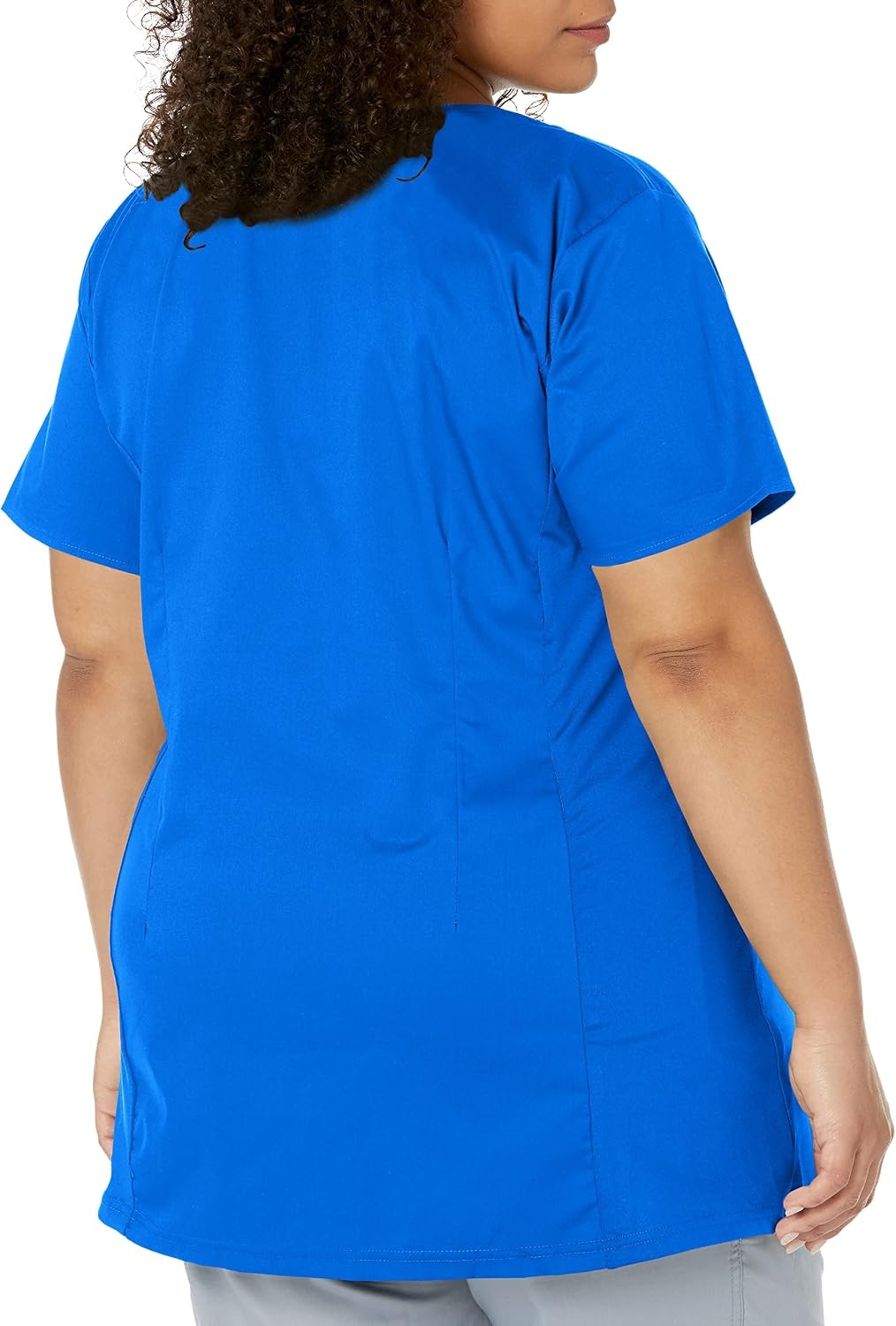 Wink WonderWORK Maternity Mock Wrap Scrub Top, Royal, XS | Womens Scrub Top Royal V-Neck 4 Pockets Size XS 65% Polyester/35% Cotton