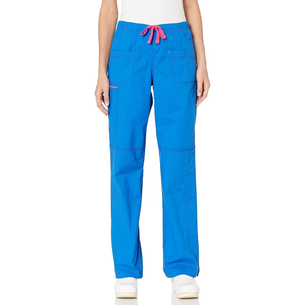 WonderWink Women’s Wonderflex Joy Denim Style Staight Leg Scrub Pant(Royal)