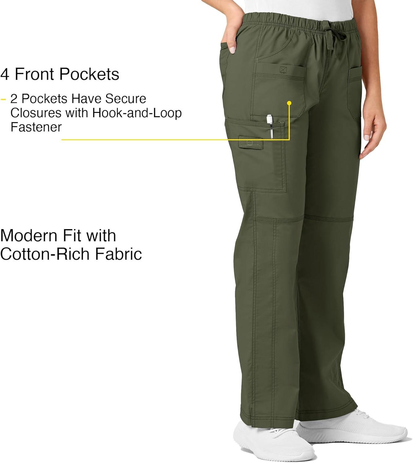 WonderWink Women’s Wonderflex Faith Scrub Pant(Forest Green)