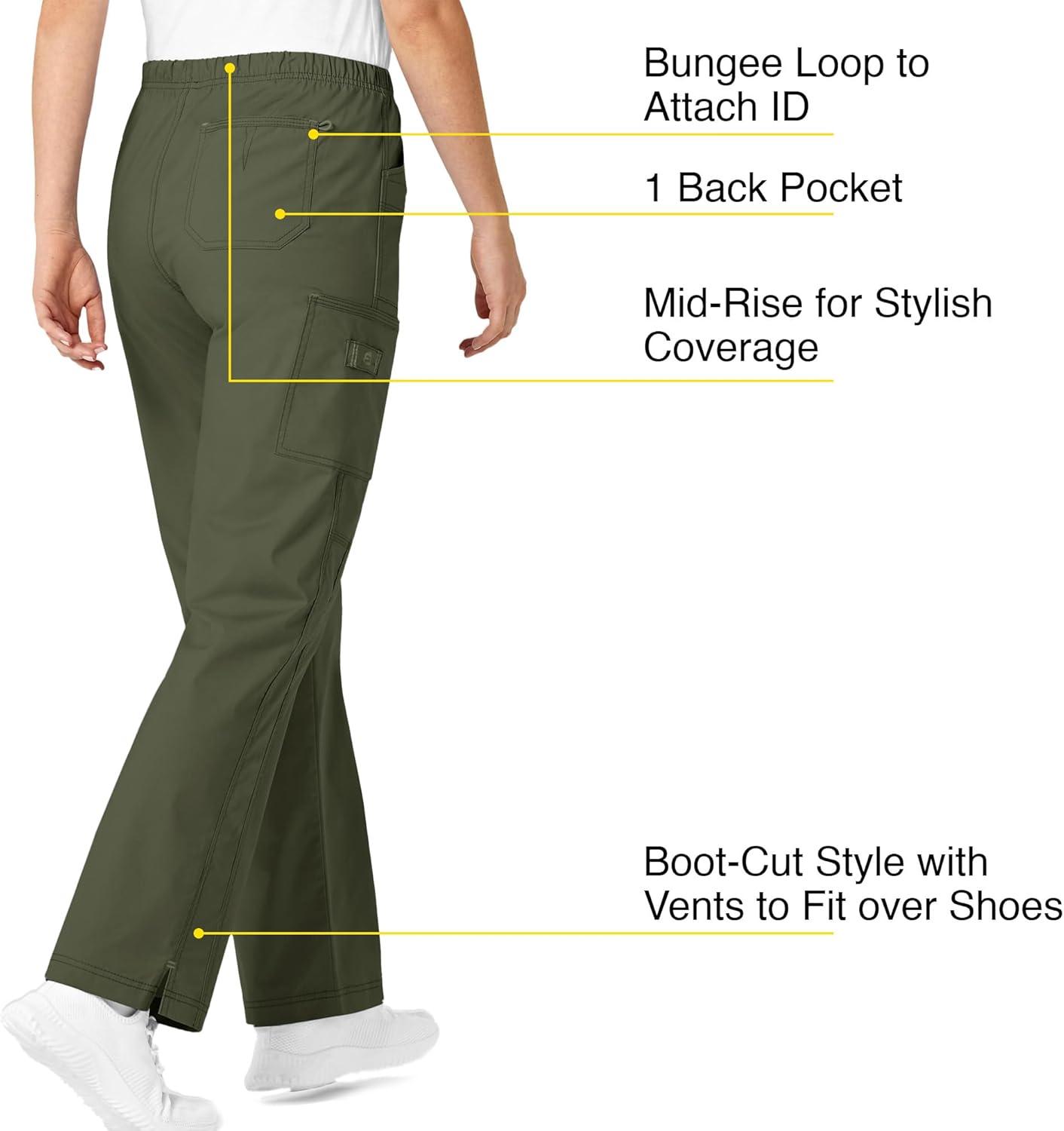WonderWink Women’s Wonderflex Faith Scrub Pant(Forest Green)