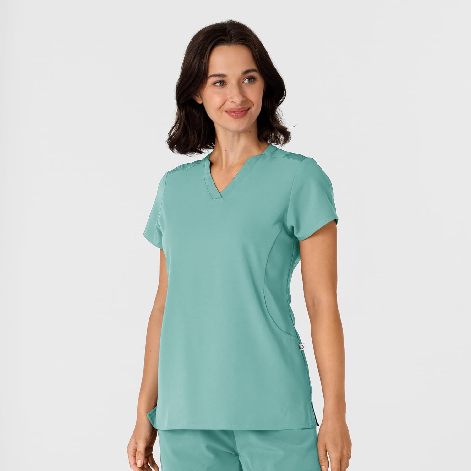 Wink Nova Women’s Flex-n-Reach Shoulder Panel V-Neck Scrub Top(Turquoise)