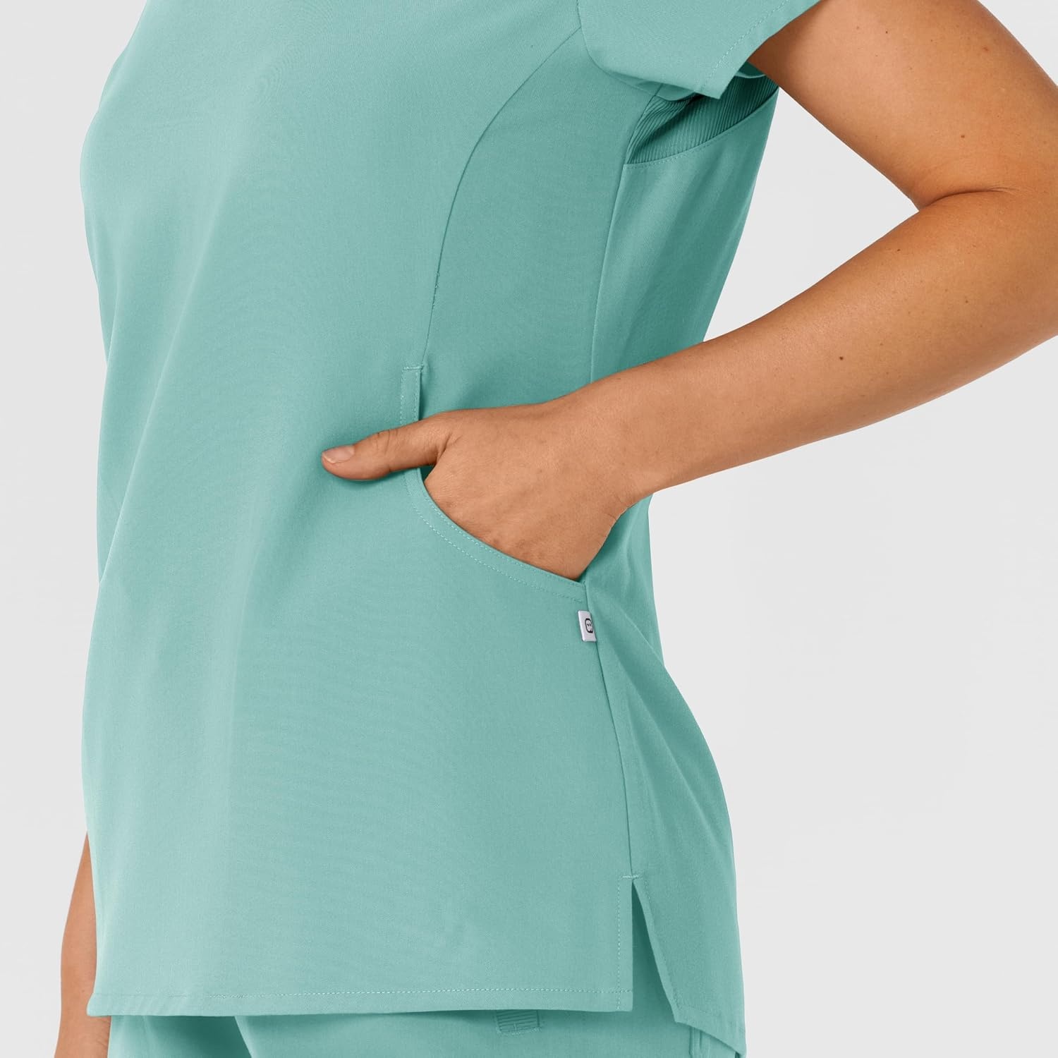 Wink Nova Women’s Flex-n-Reach Shoulder Panel V-Neck Scrub Top(Turquoise)