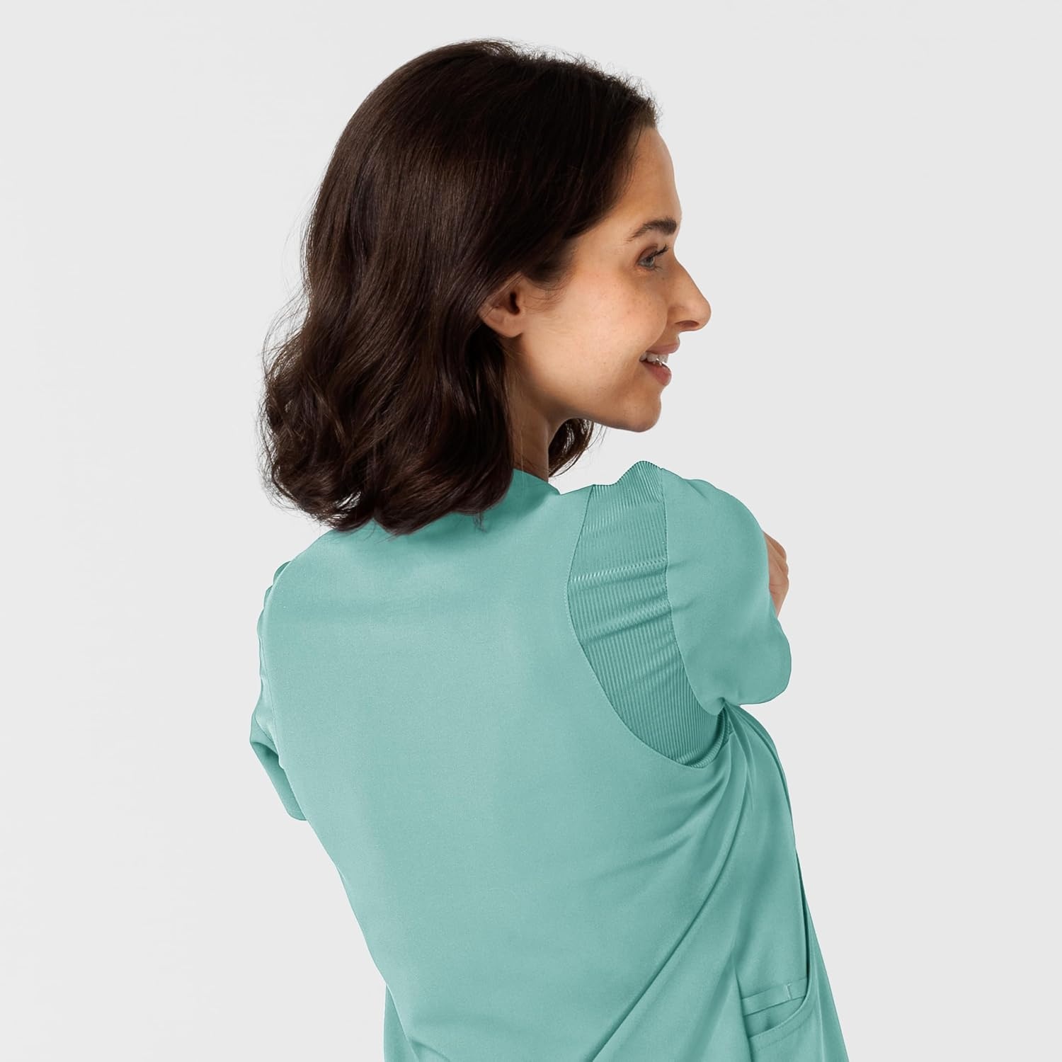 Wink Nova Women’s Flex-n-Reach Shoulder Panel V-Neck Scrub Top(Turquoise)