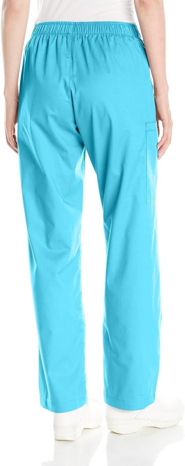 WINK WonderWORK Scrubs for Women, Pull-On Cargo Scrub Pants(Light Turquoise)