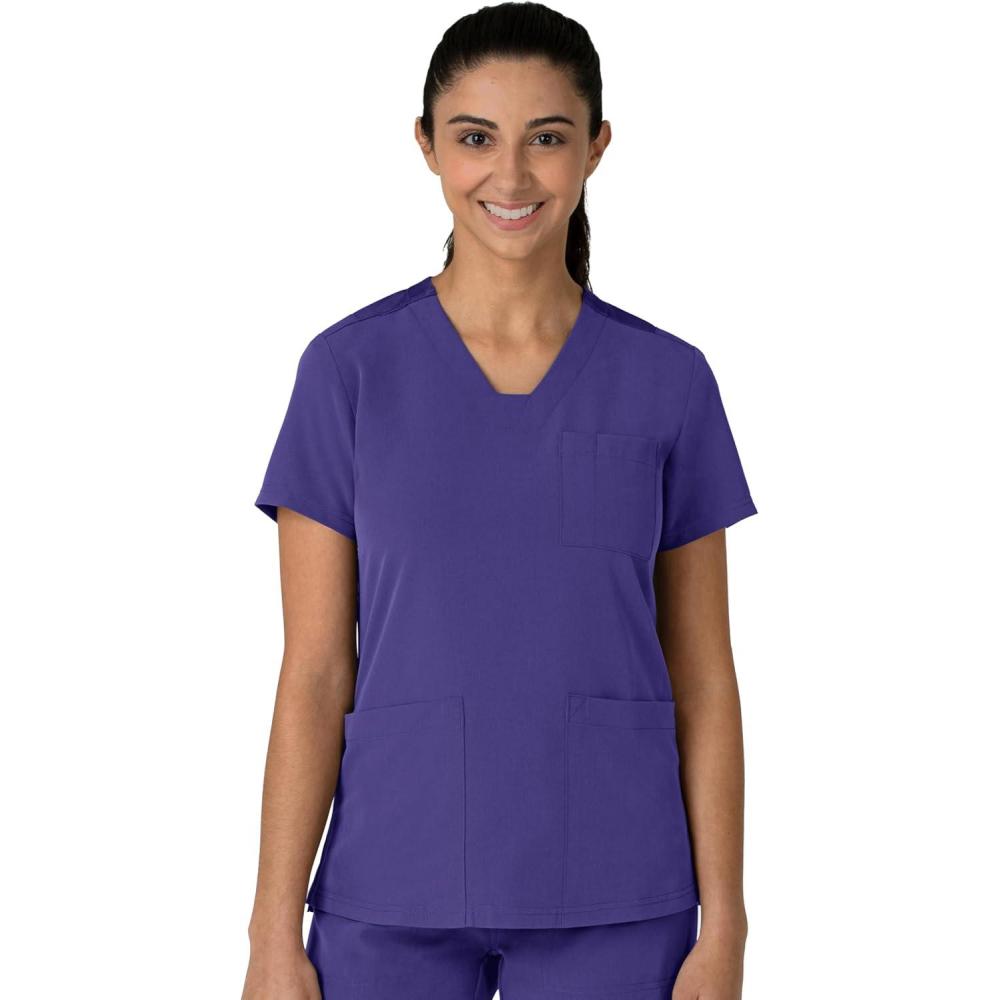 Wink Women’s Women’s Flex-n-Reach V-Neck Scrub Top(Grape)