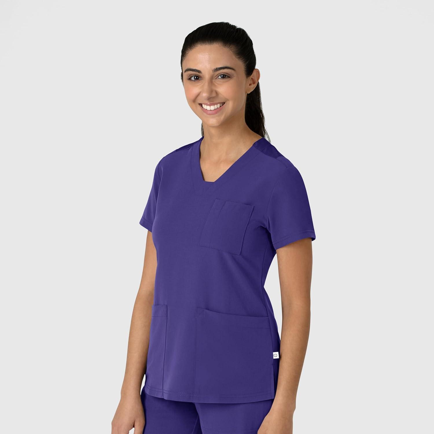 Wink Women’s Women’s Flex-n-Reach V-Neck Scrub Top(Grape)