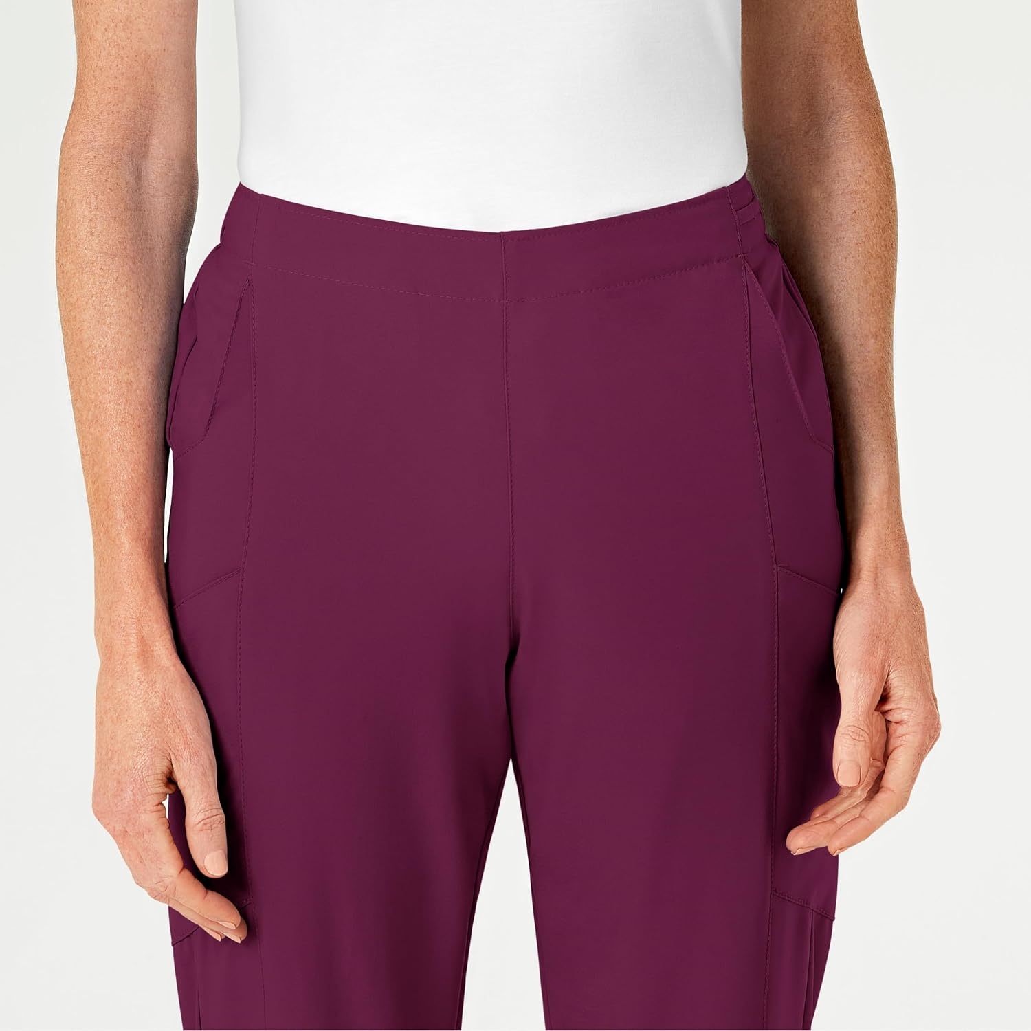 Women’s Flat Front Cargo Pant(Wine)