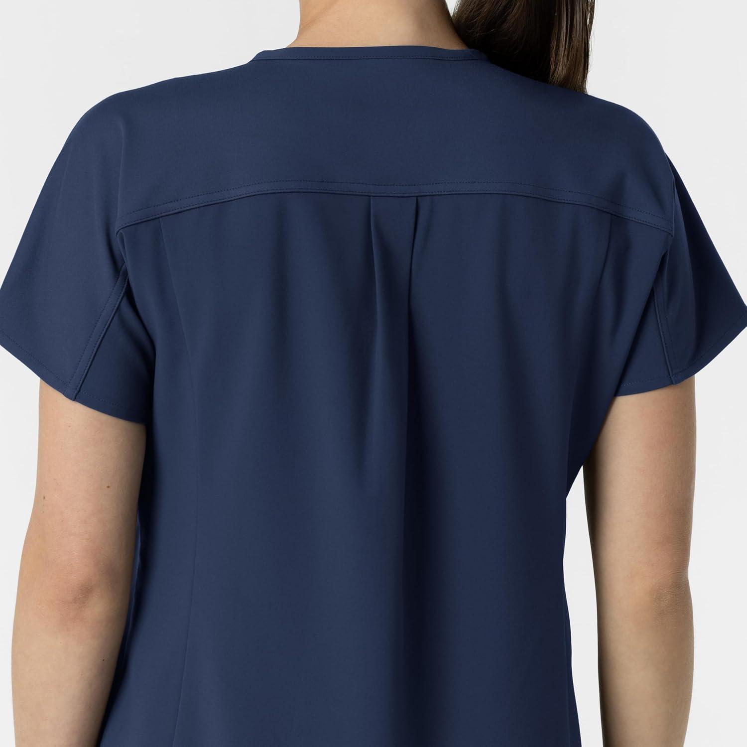 Wink Women’s Women’s V-Neck Tunic Scrub Top(Navy)