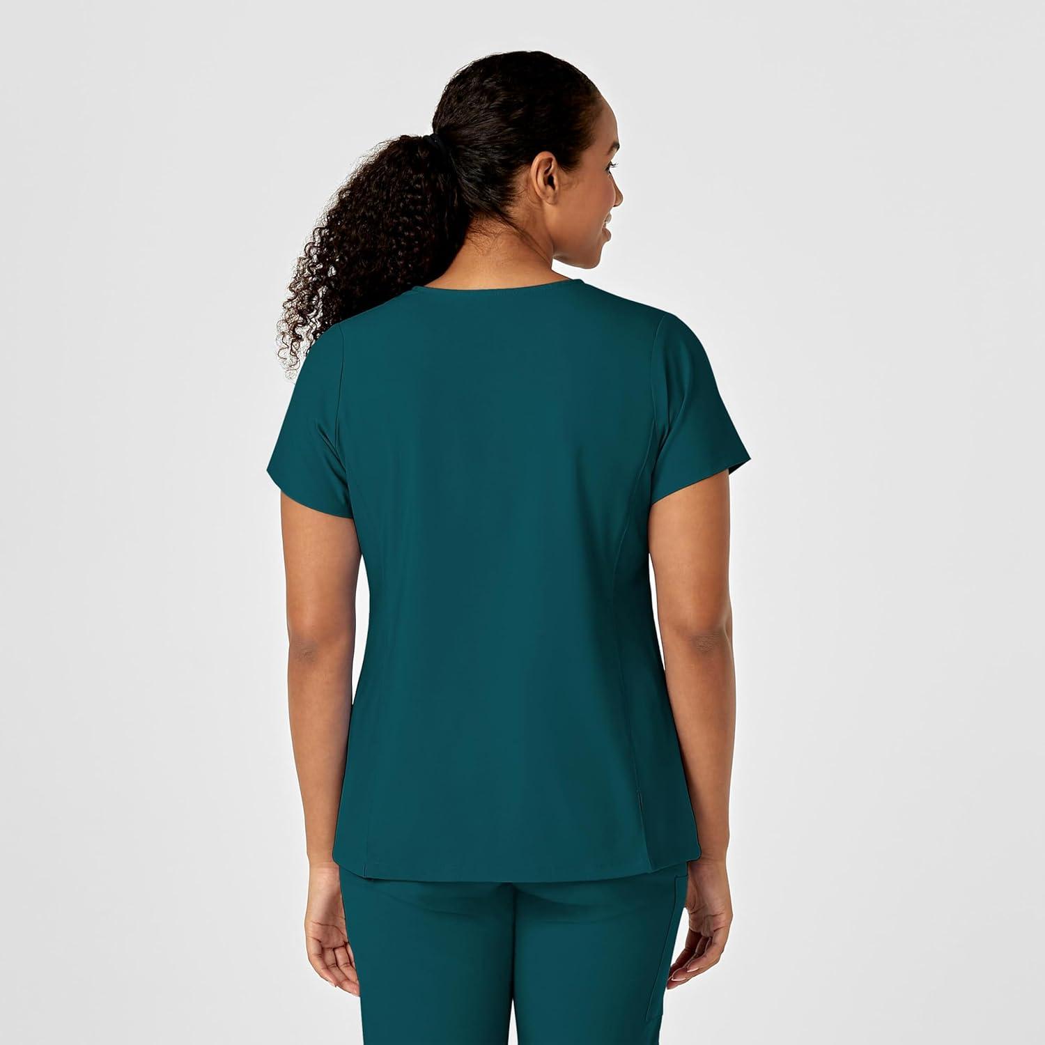 WonderWink Womens Y-Neck Wrap Top(Caribbean)