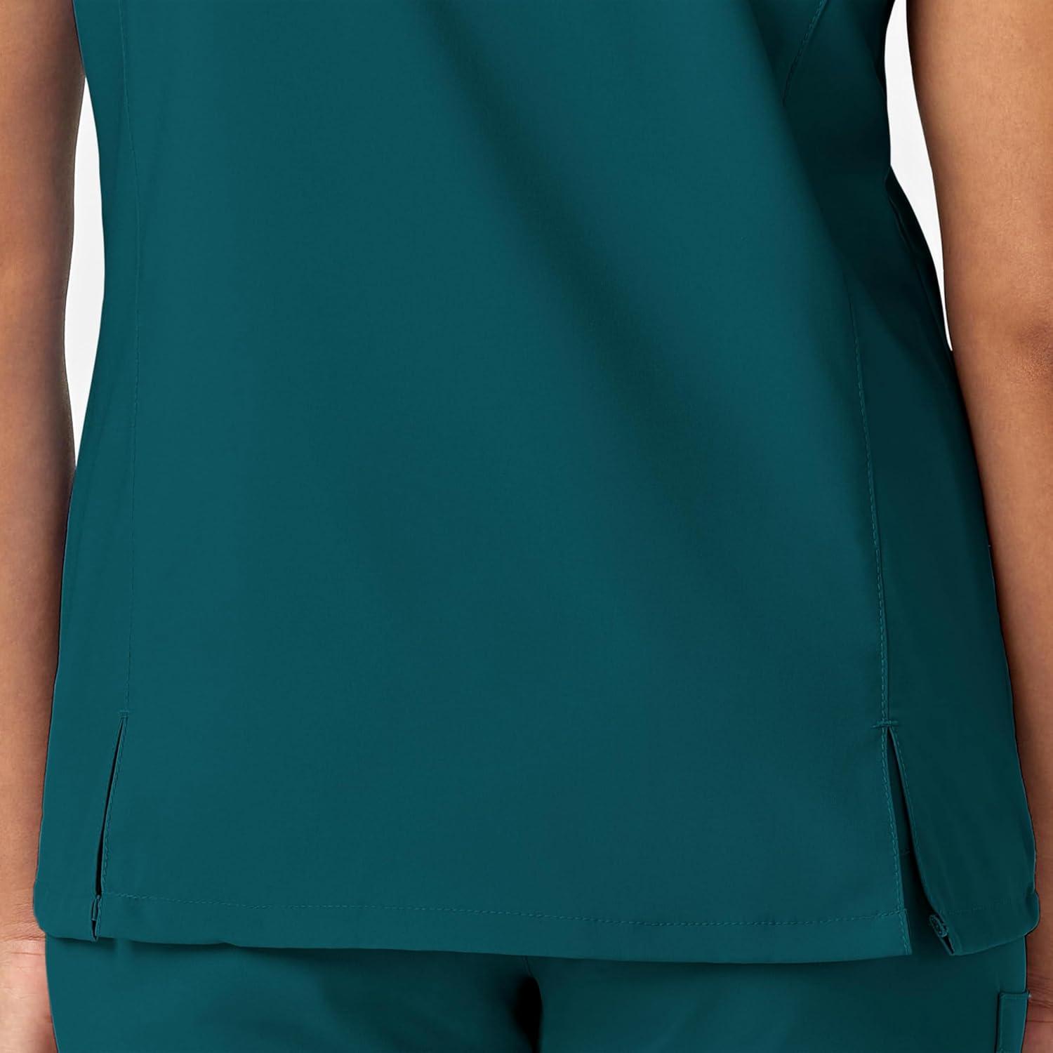WonderWink Womens Y-Neck Wrap Top(Caribbean)