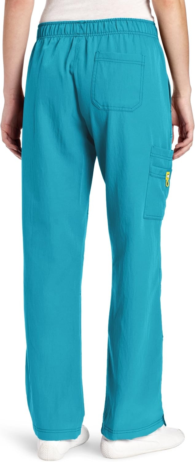 WonderWink Women’s Petite Four-Stretch Sporty Cargo Scrub Pant, Petite(Real Teal)
