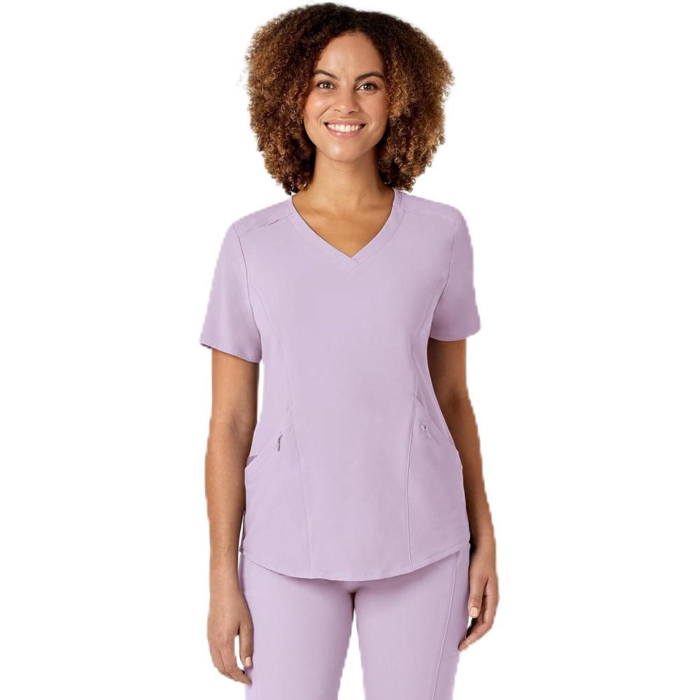 WINK Womens Scrub Top(Pastel Lilac)