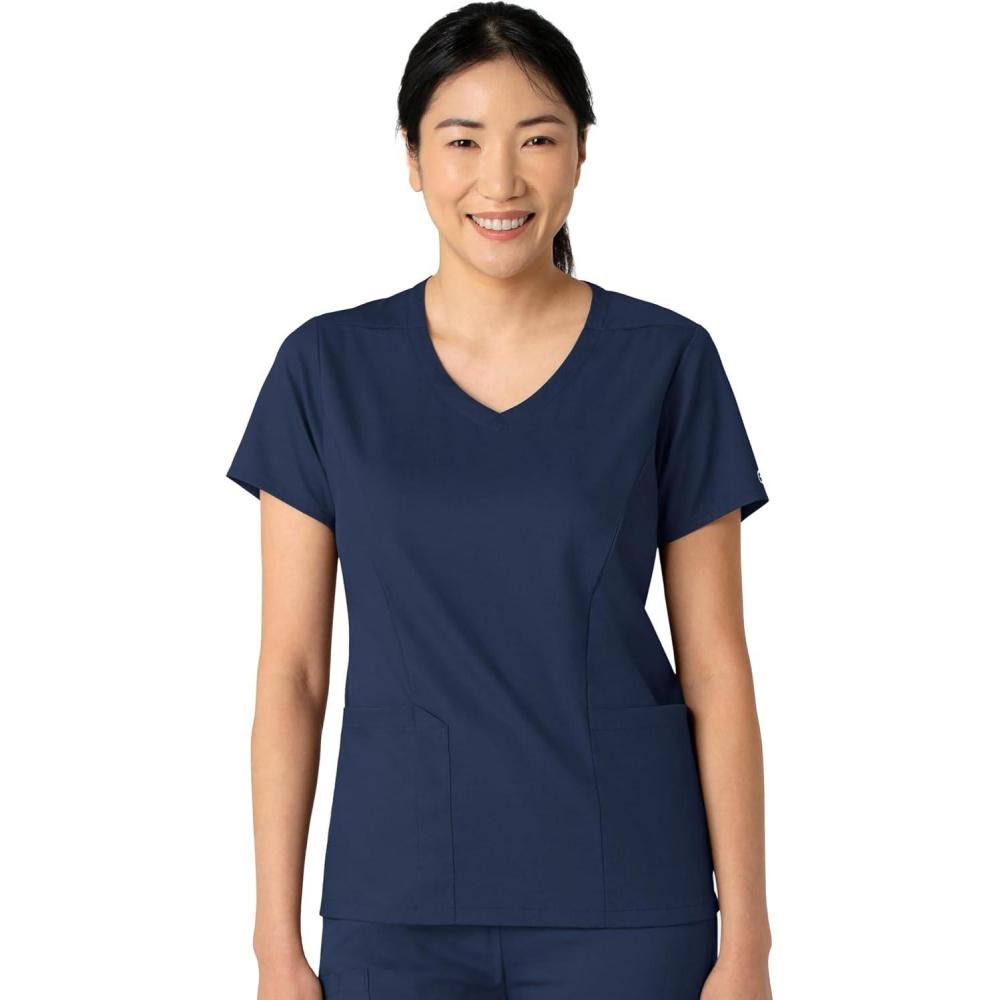 Wink Boundless Women’s 2-Pocket V-Neck Scrub Top – Navy, 2X
