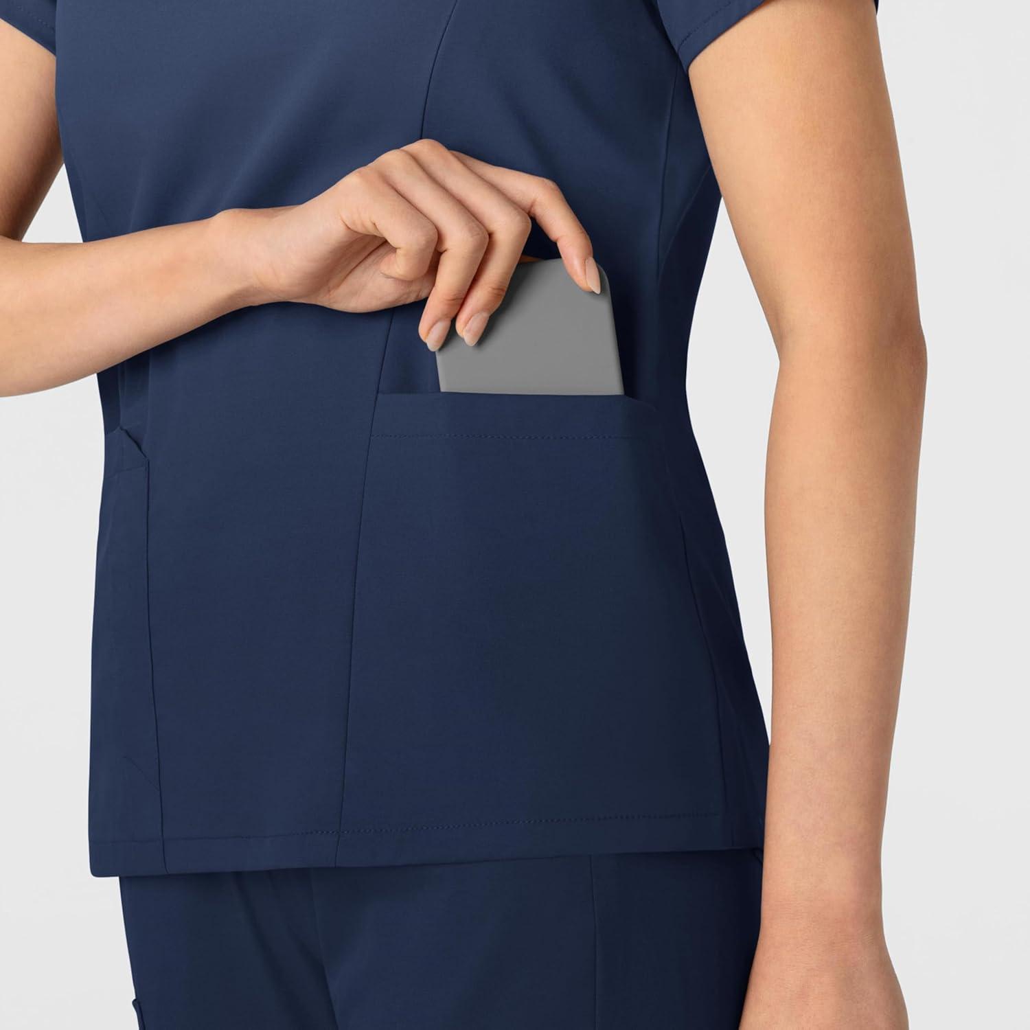 Wink Boundless Women’s 2-Pocket V-Neck Scrub Top – Navy, 2X