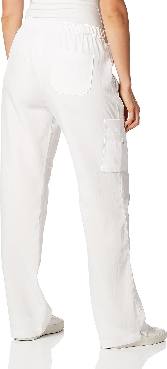 WonderWink Women’s Petite Four-Stretch Sporty Cargo Scrub Pant, Petite(White)