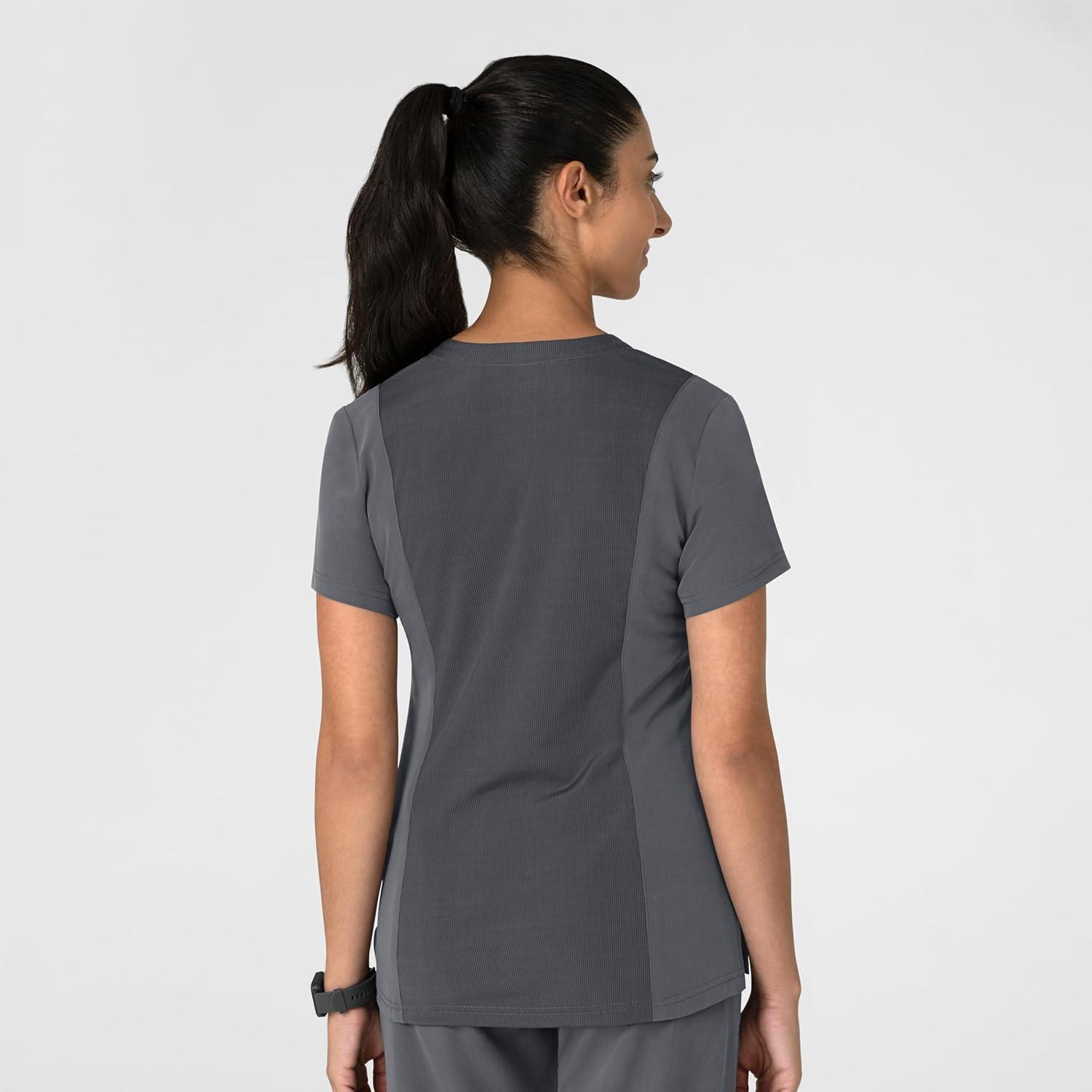 Wink Women’s Women’s Flex-n-Reach V-Neck Scrub Top(Pewter)