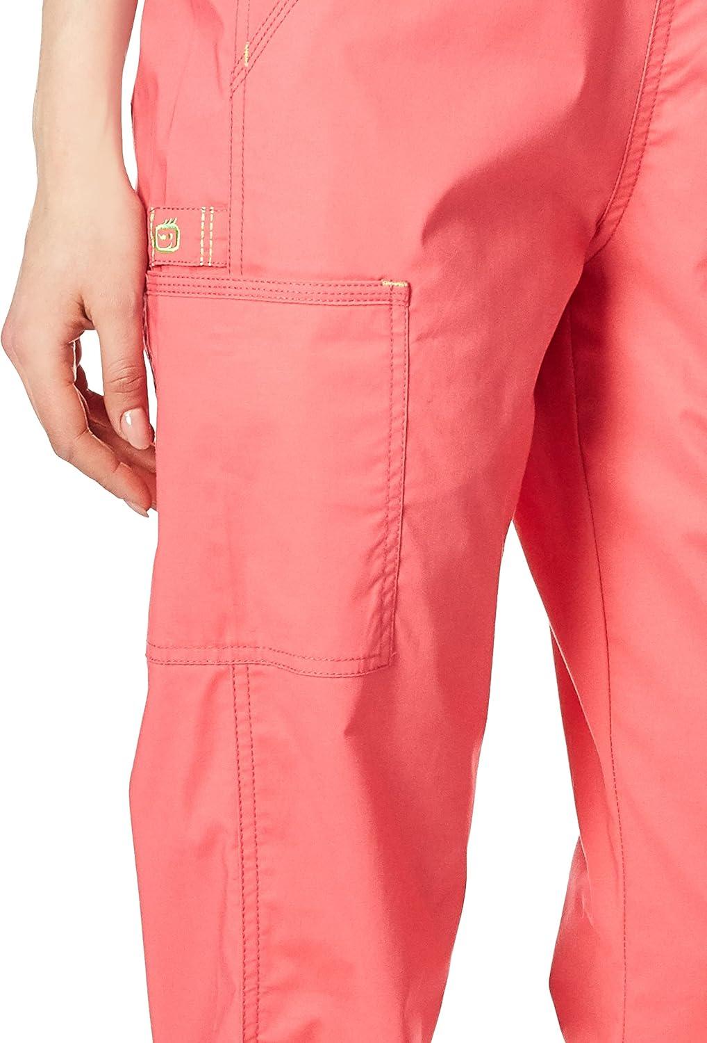 WonderWink Womens Grace Flare Leg Cargo PantMedical Scrubs Pants(Papaya)