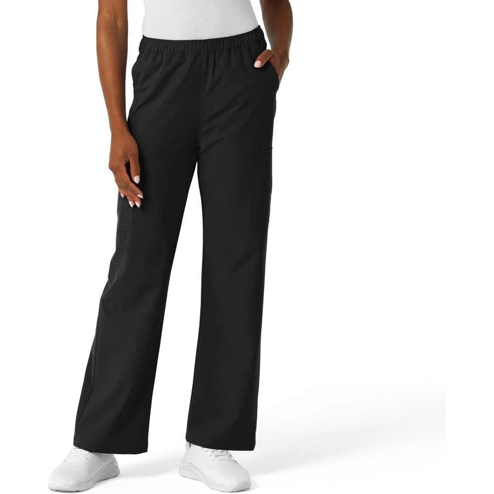 Wink NURTUR Women’s Straight Leg Cargo Scrub Pant, Black, M PET