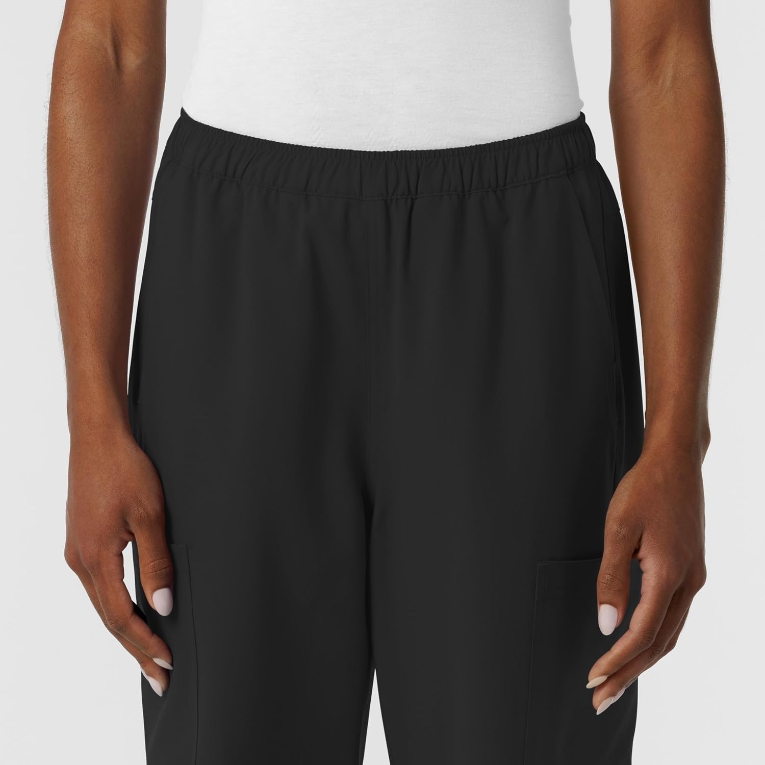 Wink NURTUR Women’s Straight Leg Cargo Scrub Pant, Black, M PET