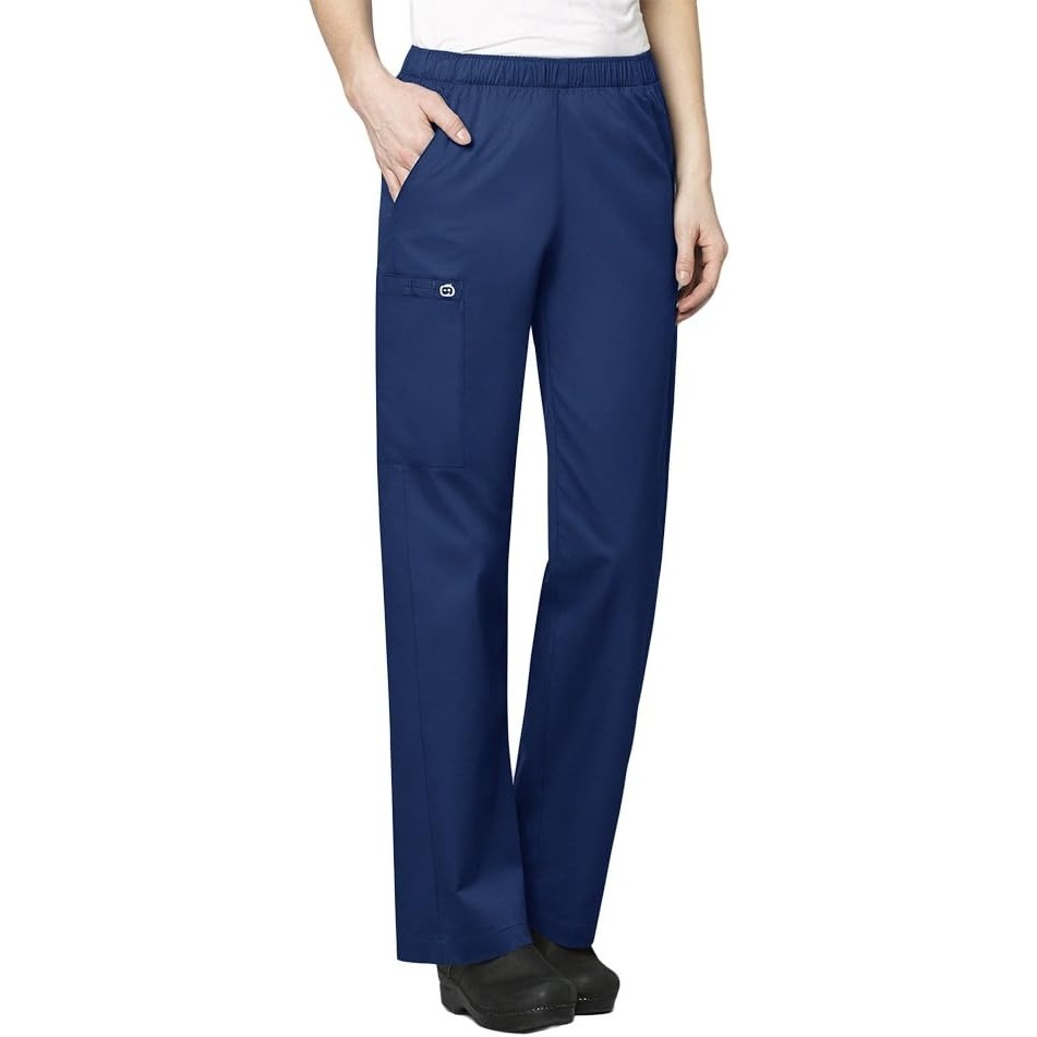 Wink WonderWORK Women’s Pull-On Cargo Scrub Pant, Navy, L PET
