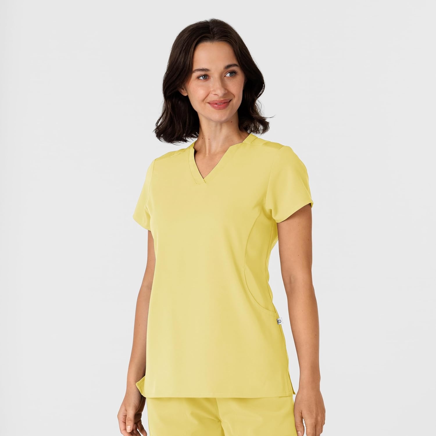 Wink Nova Women’s Flex-n-Reach Shoulder Panel V-Neck Scrub Top(Sunshine Yellow)