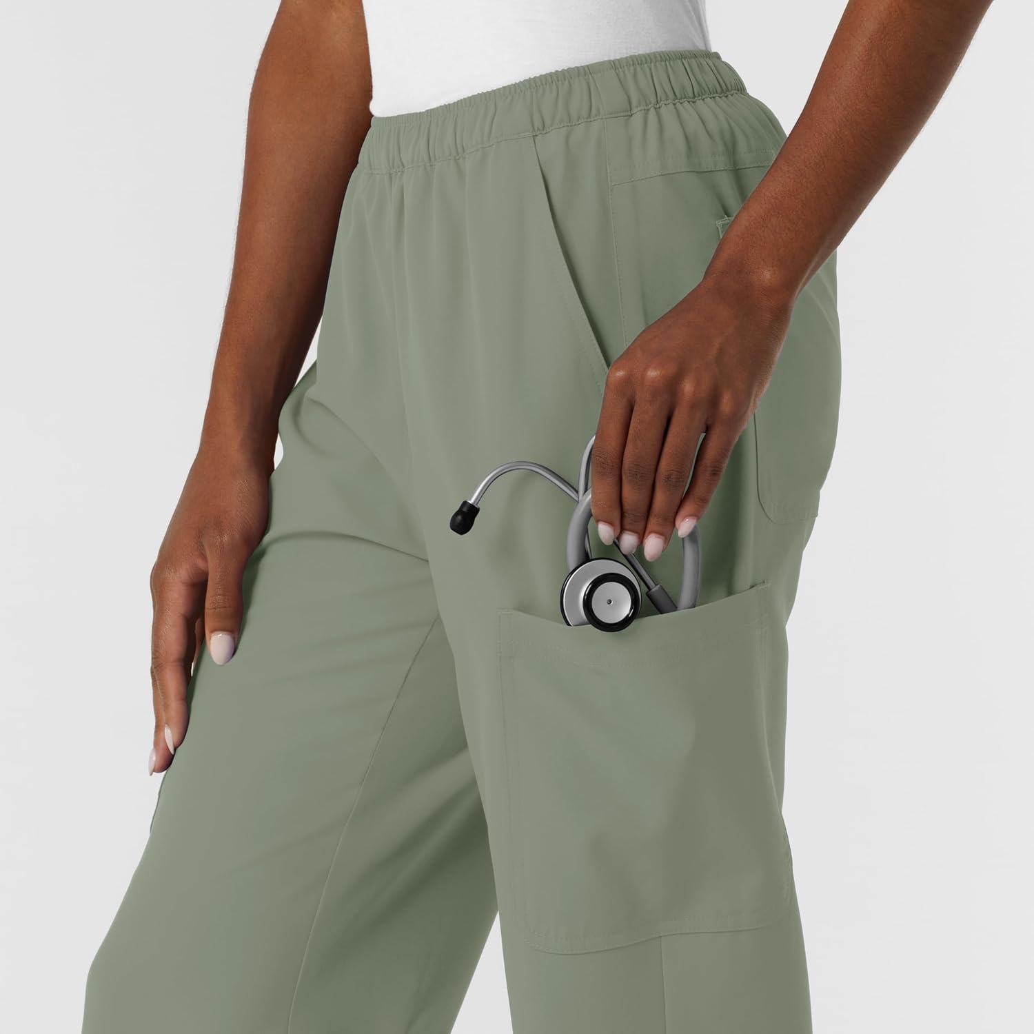Wink NURTUR Women’s Straight Leg Cargo Scrub Pant(Sage)