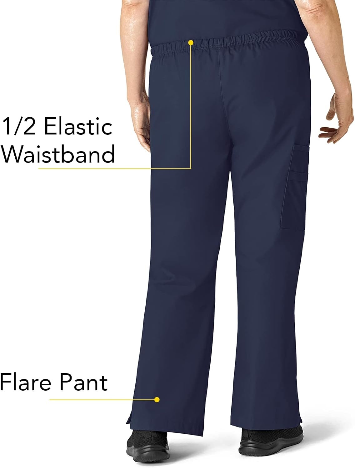 WonderWink womens Flare Leg Cargo Pant, Navy, X-Small