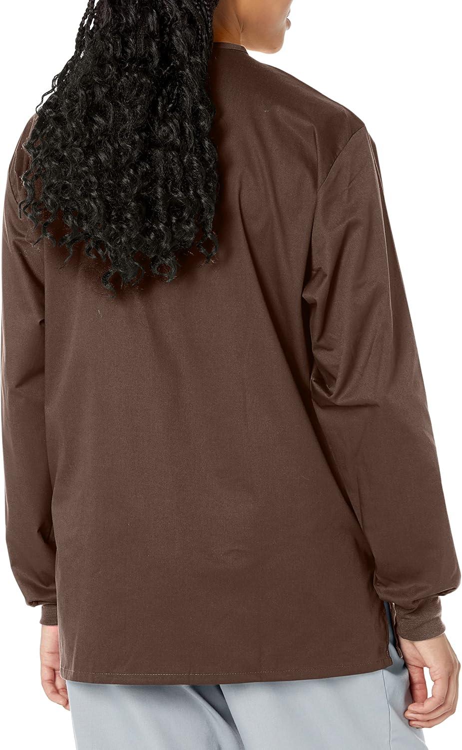 WonderWink womens Snap Front Jacket(Chocolate)