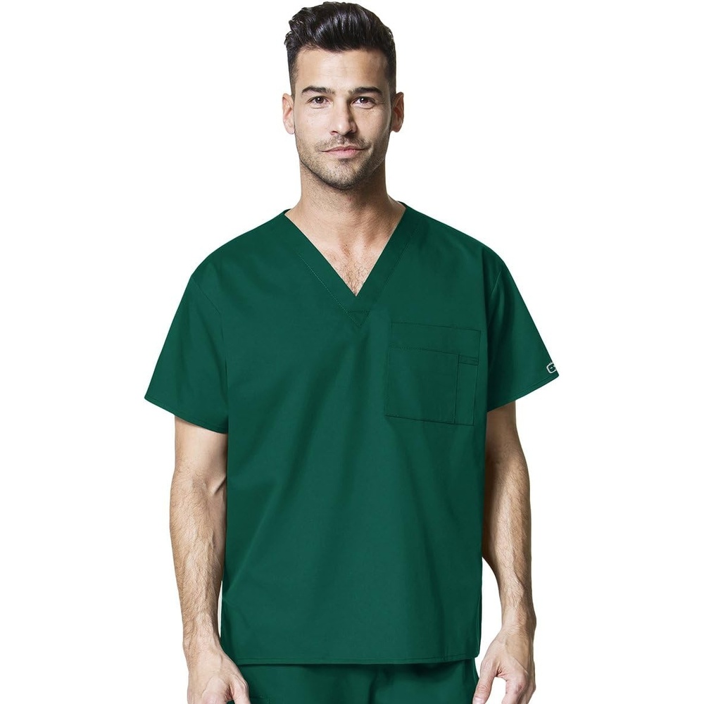 Wink WonderWORK Unisex V-Neck Scrub Top(Hunter)