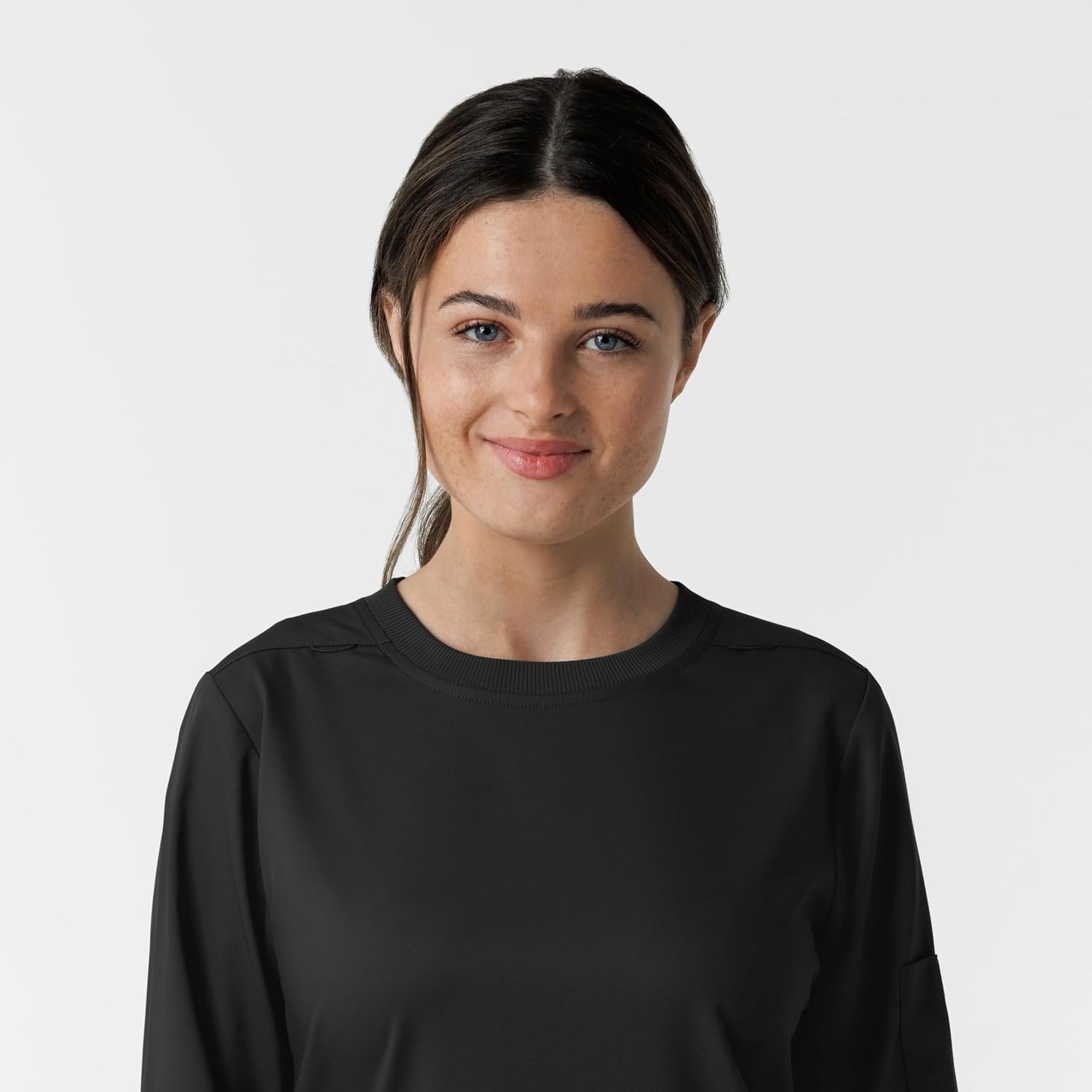 Wink Women’s Women’s Classic Long Sleeve Scrub Tee(Black)