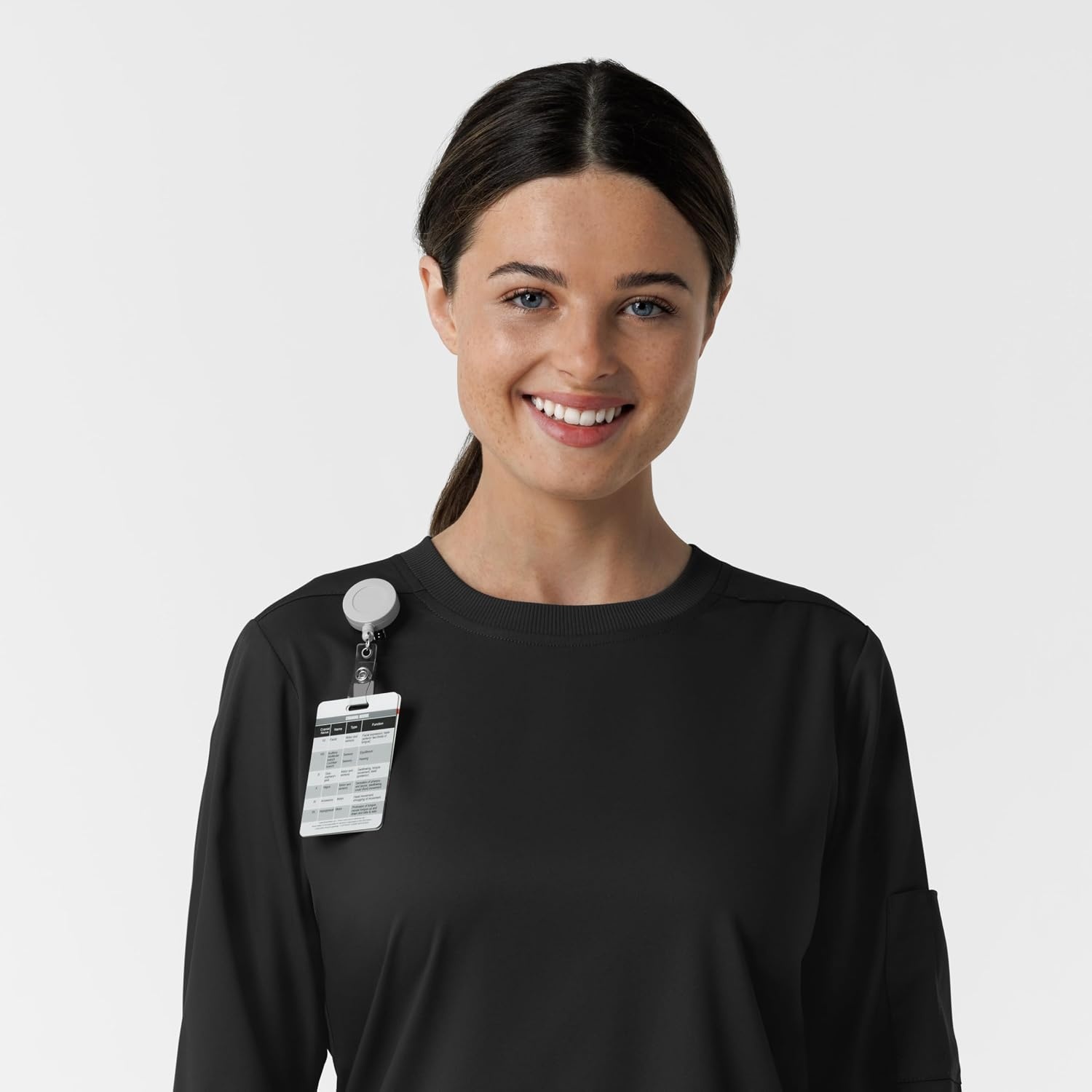 Wink Women’s Women’s Classic Long Sleeve Scrub Tee(Black)