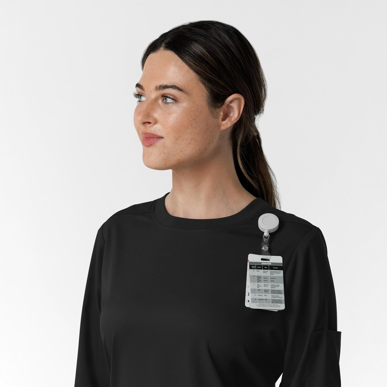 Wink Women’s Women’s Classic Long Sleeve Scrub Tee(Black)