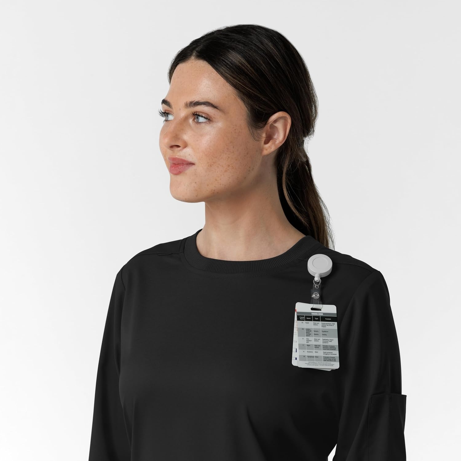 Wink Women’s Women’s Classic Long Sleeve Scrub Tee(Black)