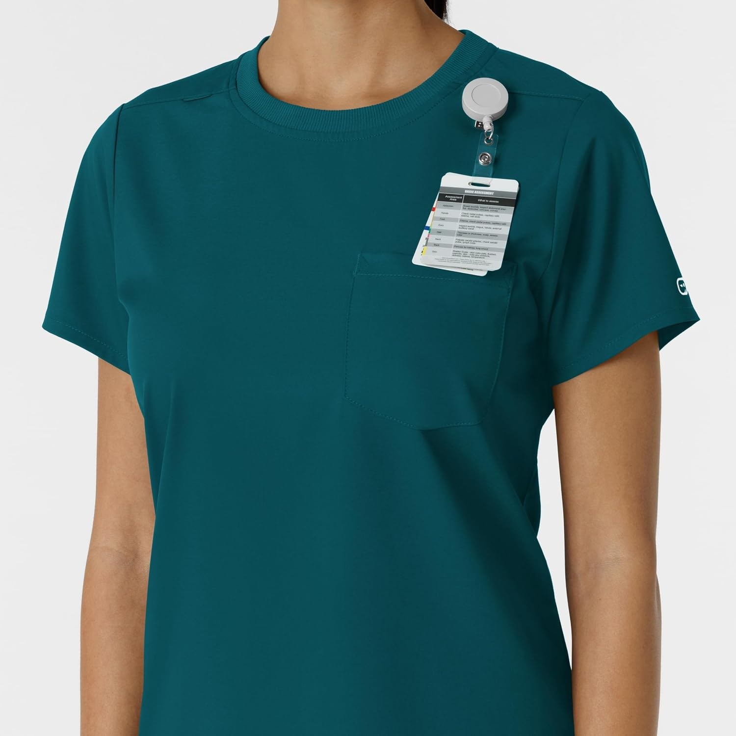 Wink Scrubs for Women, Boundless, Classic Tee with 1 Pocket(Caribbean)
