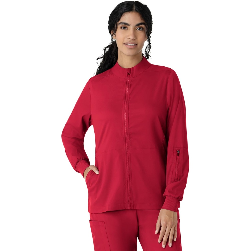 WINK Boundless Women’s Warm Up Scrub Jacket(Red)
