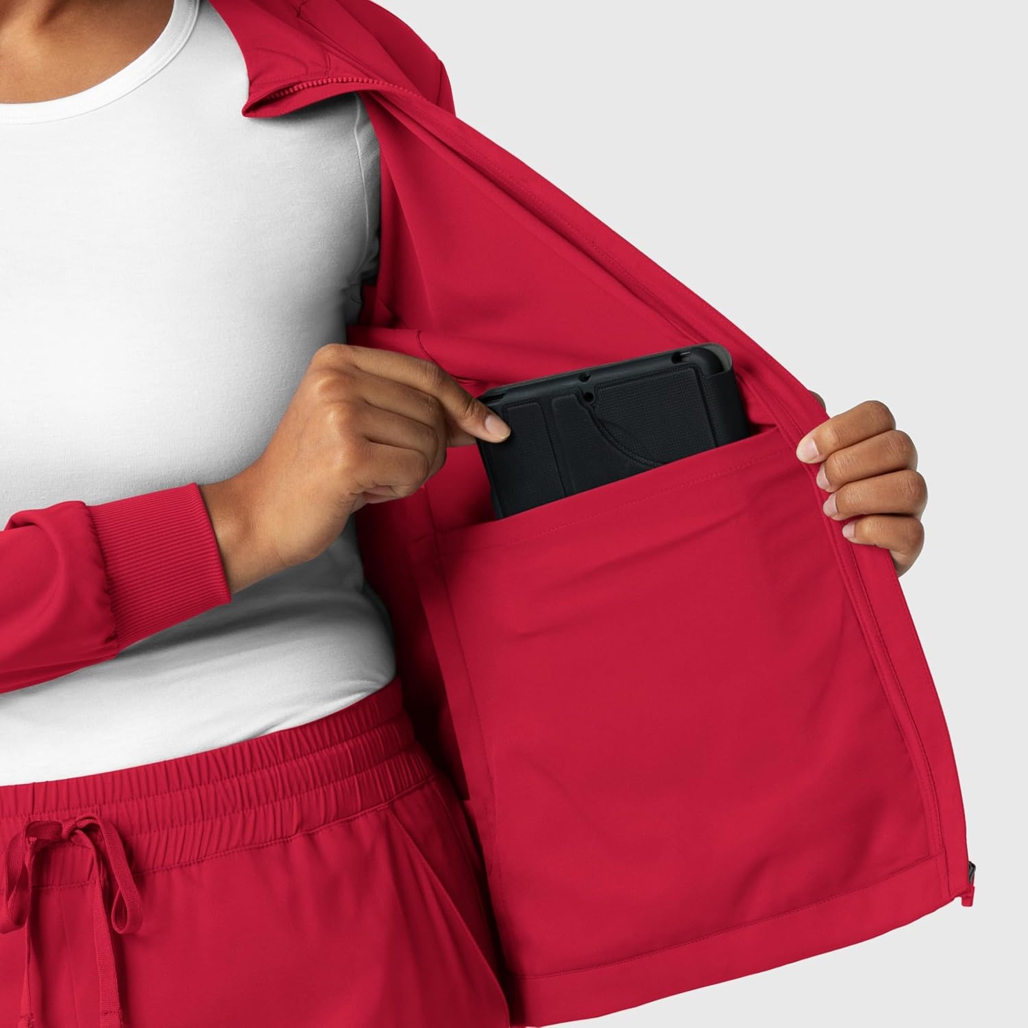 WINK Boundless Women’s Warm Up Scrub Jacket(Red)