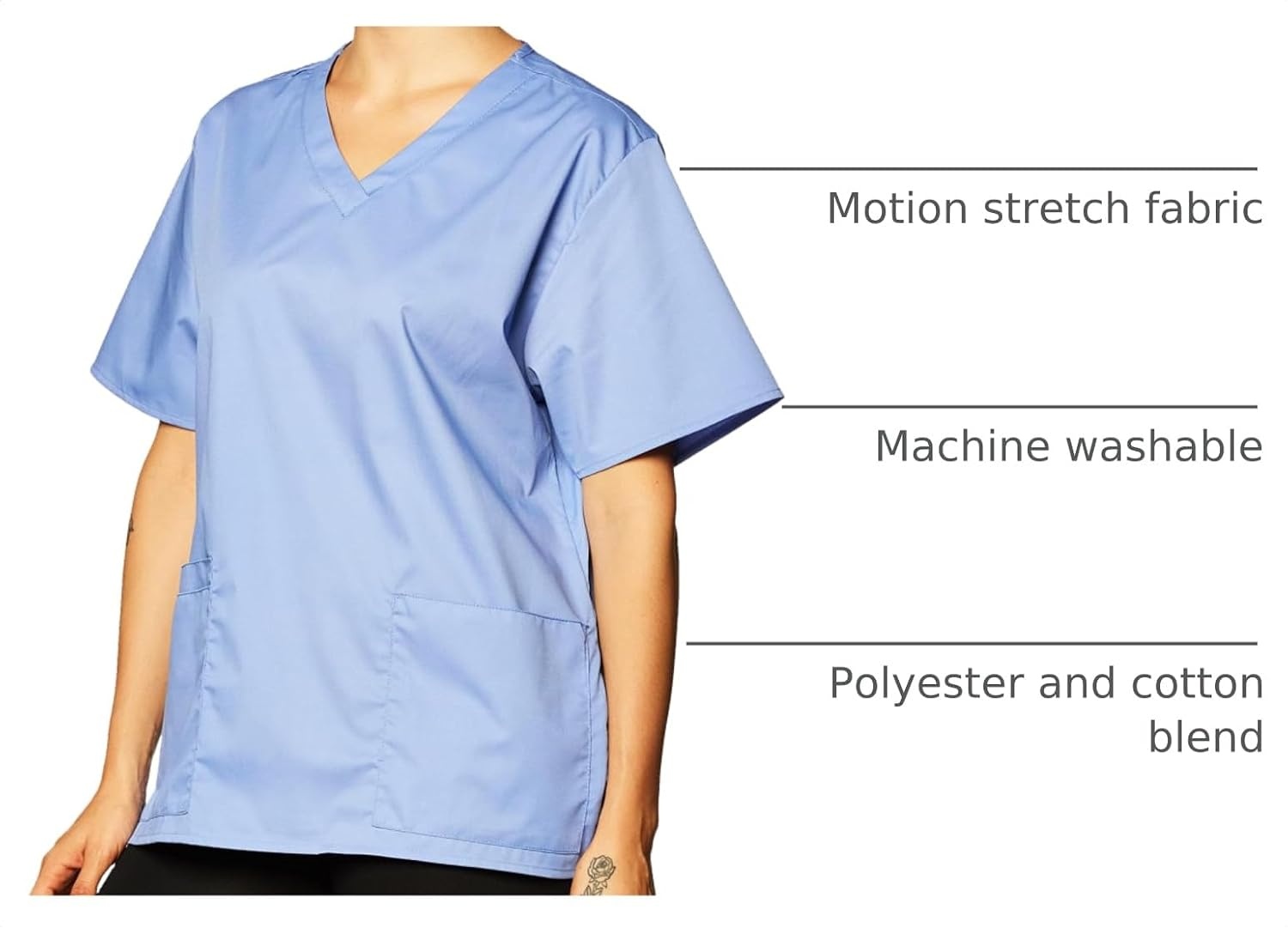Wink Women’s Women’s V-Neck Scrub Top(Ceil Blue)