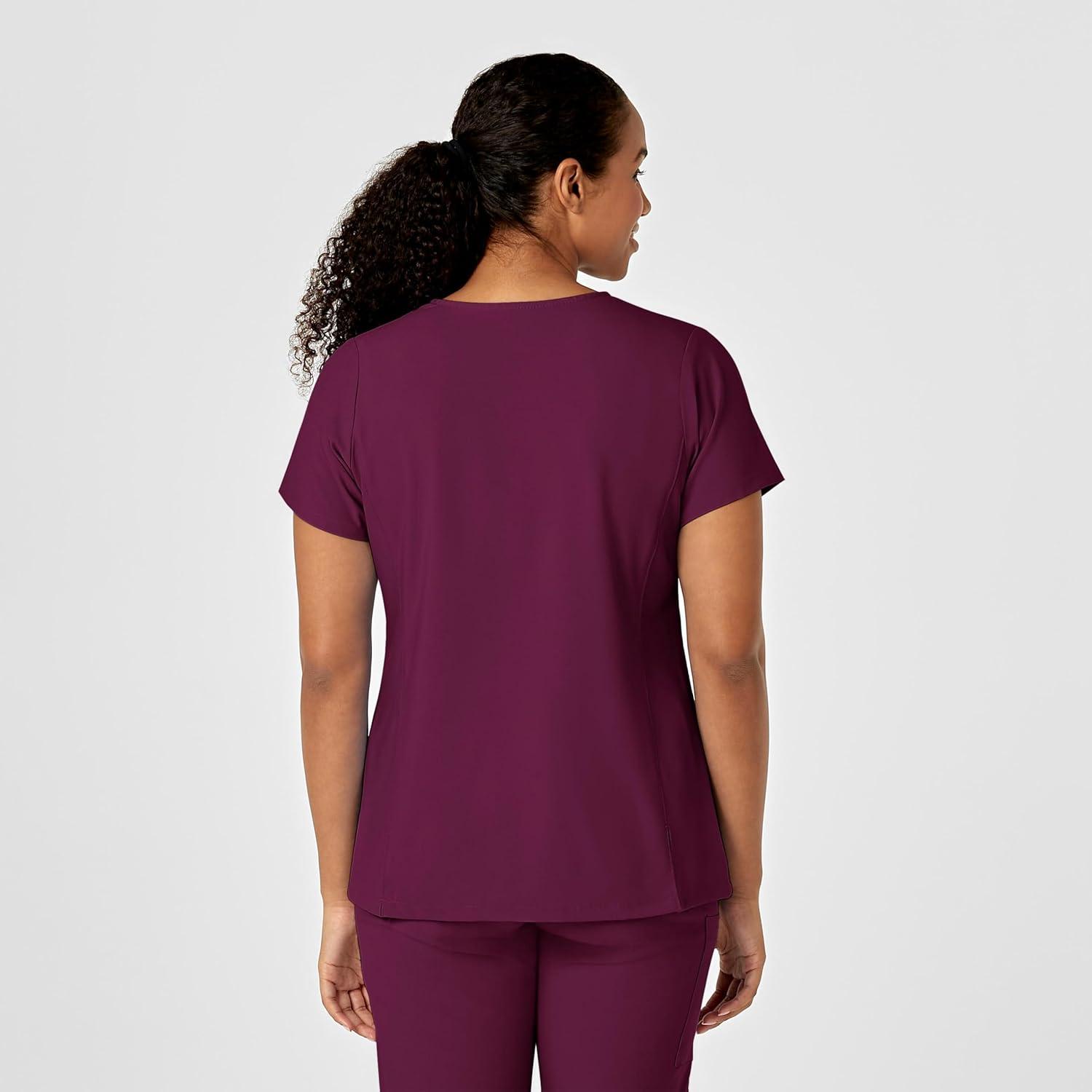 WonderWink Mens Y-Neck Wrap Top(Wine)