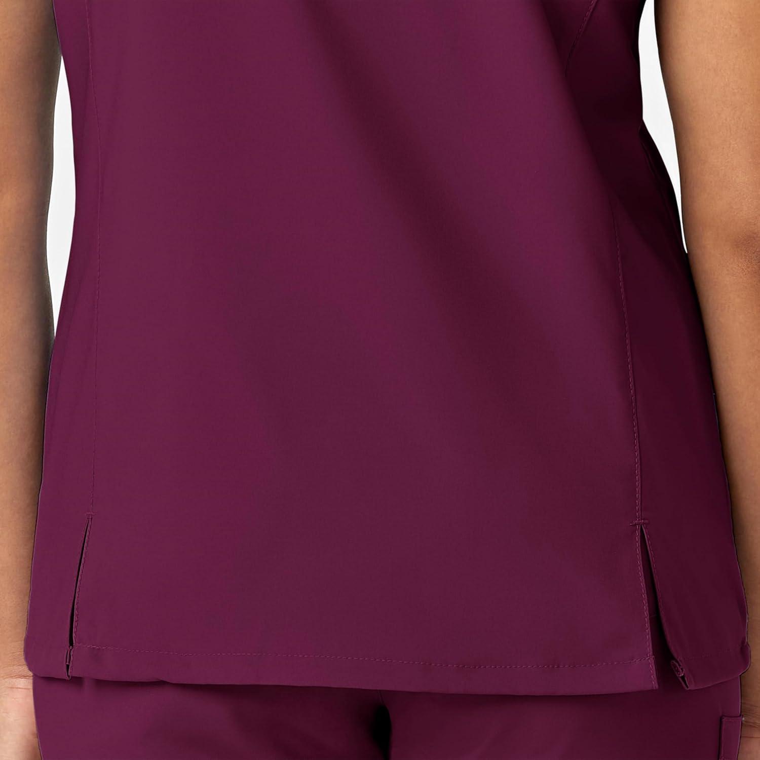 WonderWink Mens Y-Neck Wrap Top(Wine)
