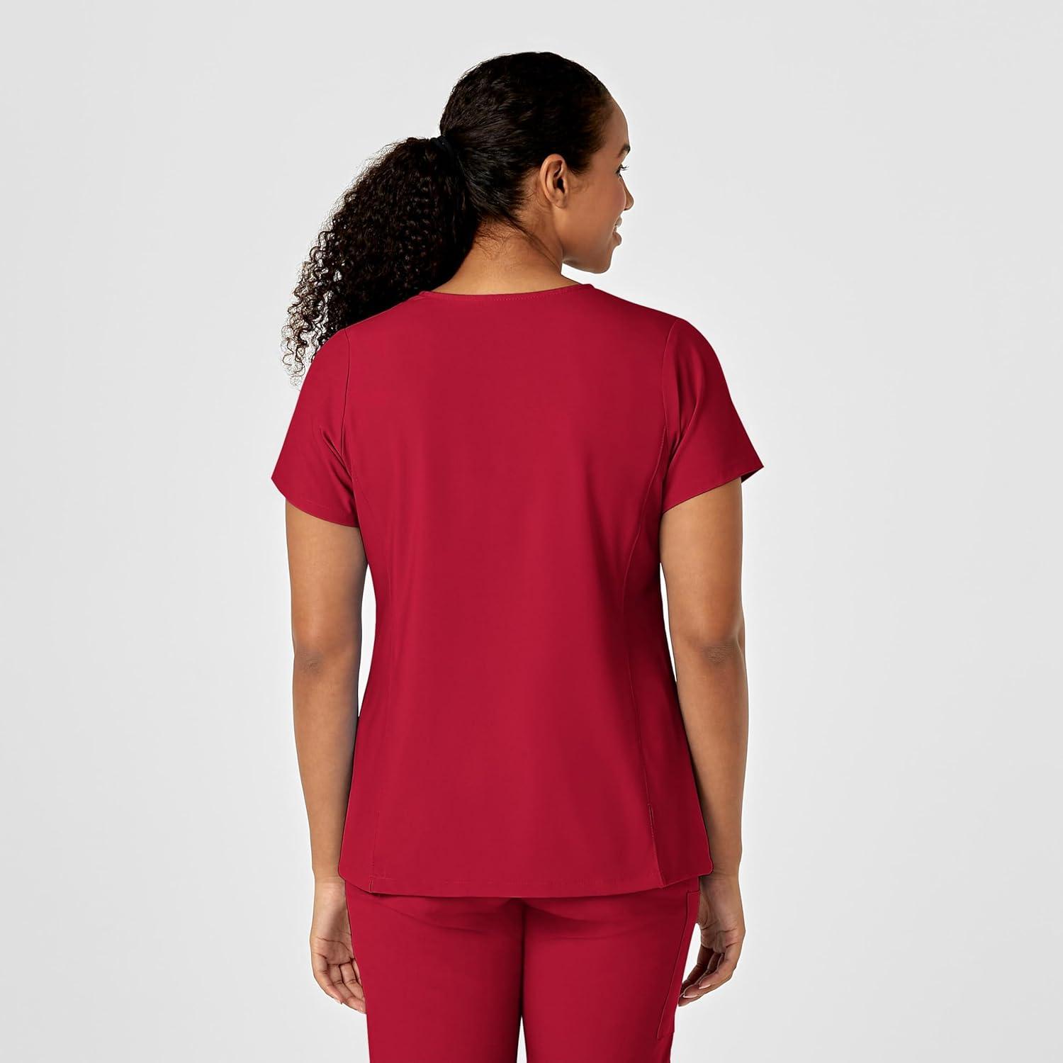WonderWink Mens Y-Neck Wrap Top(Red)