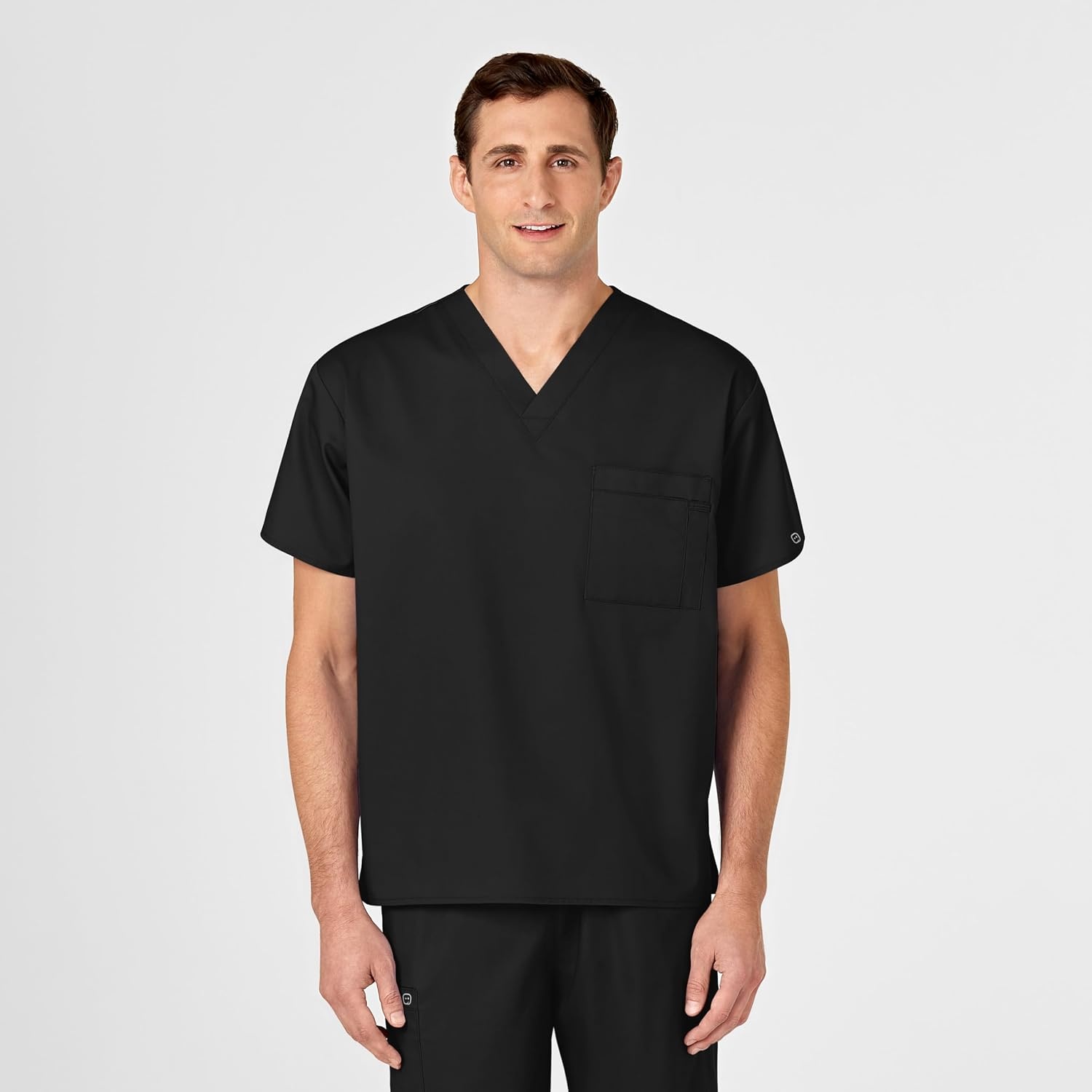 Wink WonderWORK Unisex V-Neck Scrub Top(Black)