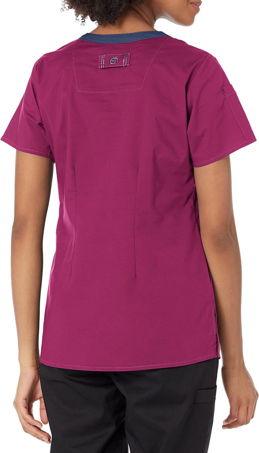Wink WonderFLEX Women’s V-Neck Tuck-in Scrub Top(Wine)