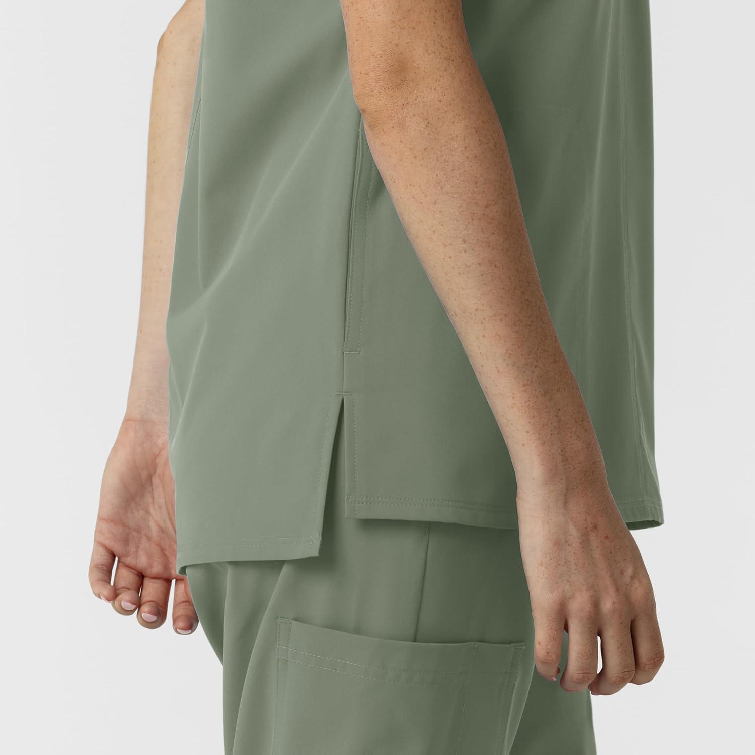 Wink Women’s Women’s Drop Shoulder Tunic Scrub Top(Sage)