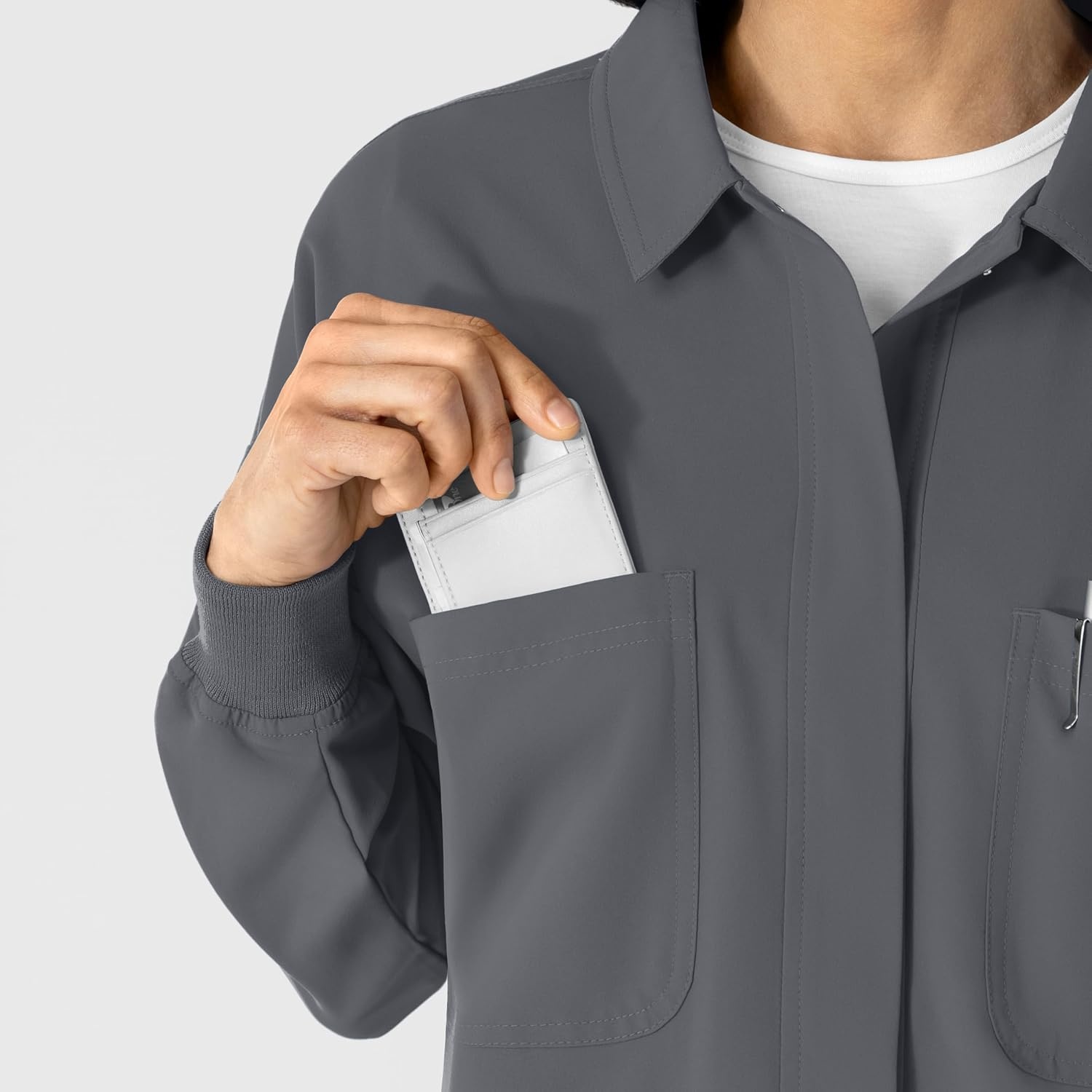 WINK Women’s Women’s Scrub Shirt Jacket(Pewter)